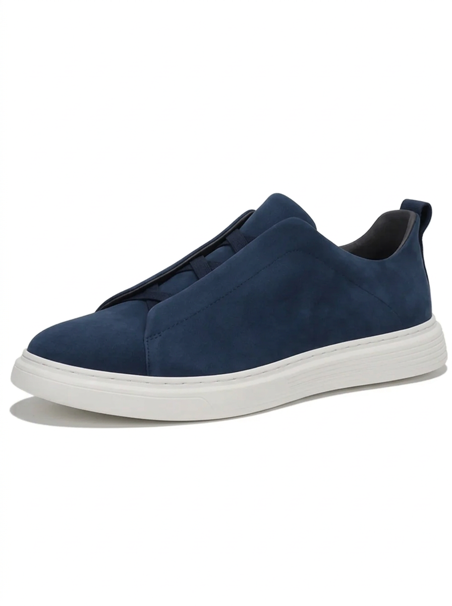 TREVIANO SUEDE SLIP-ON SNEAKERS – NAVY