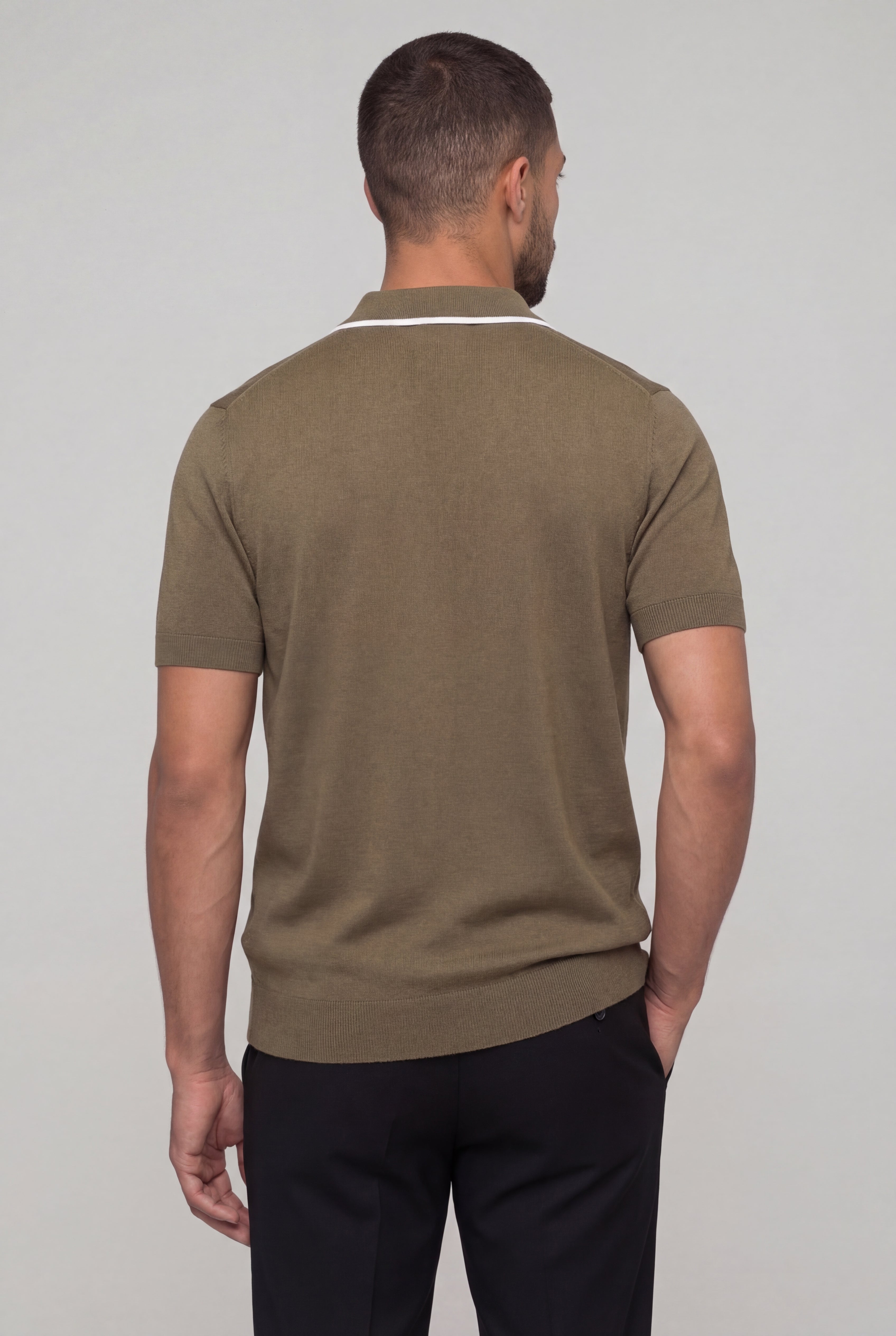 TREVIO TEXTURED POLO SHIRT – DARK GREEN