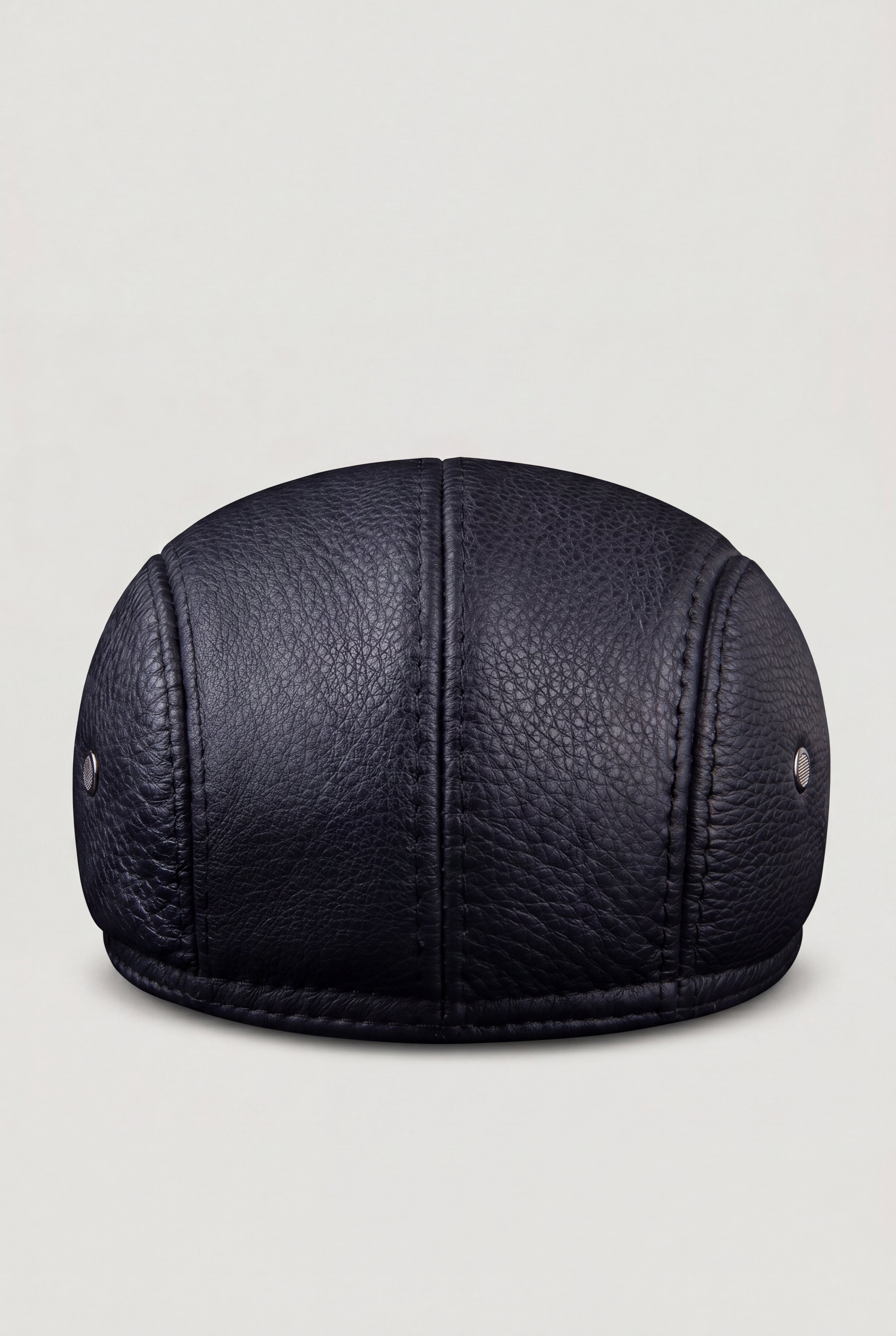 ULVANE LEATHER FLAT CAP - BLACK
