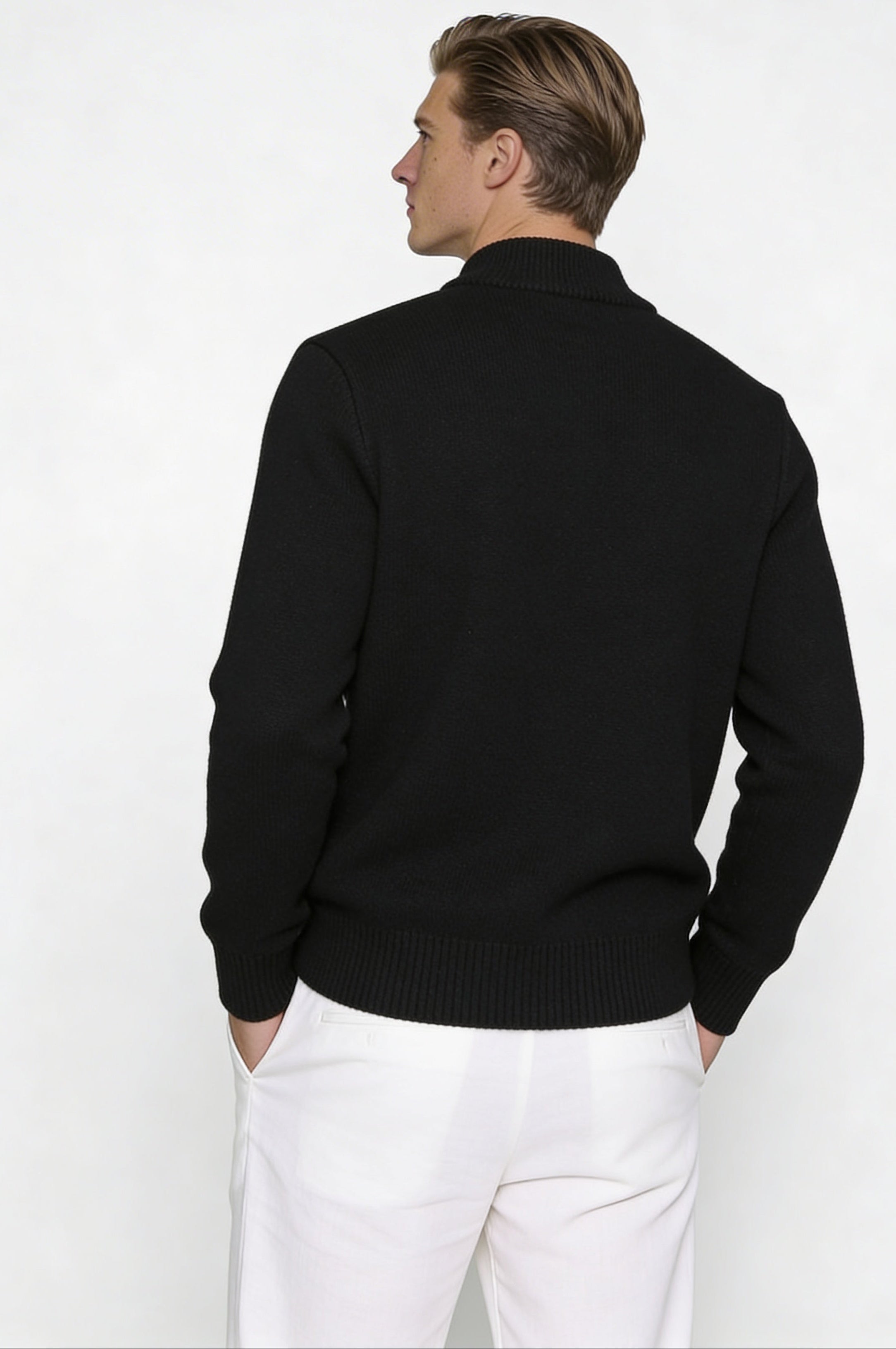 VALERNO ZIP CARDIGAN – BLACK