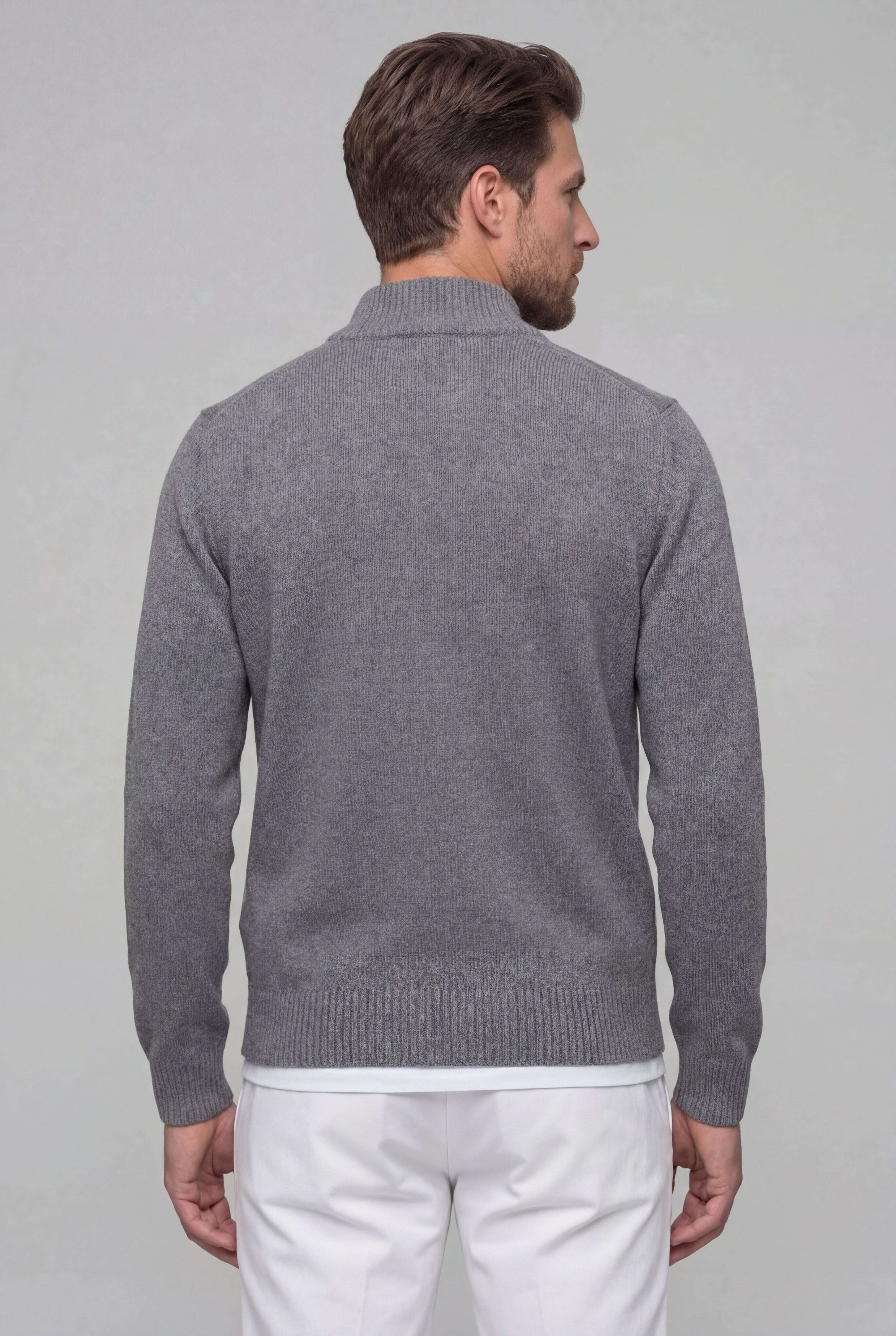 VALERNO ZIP CARDIGAN – GRAY