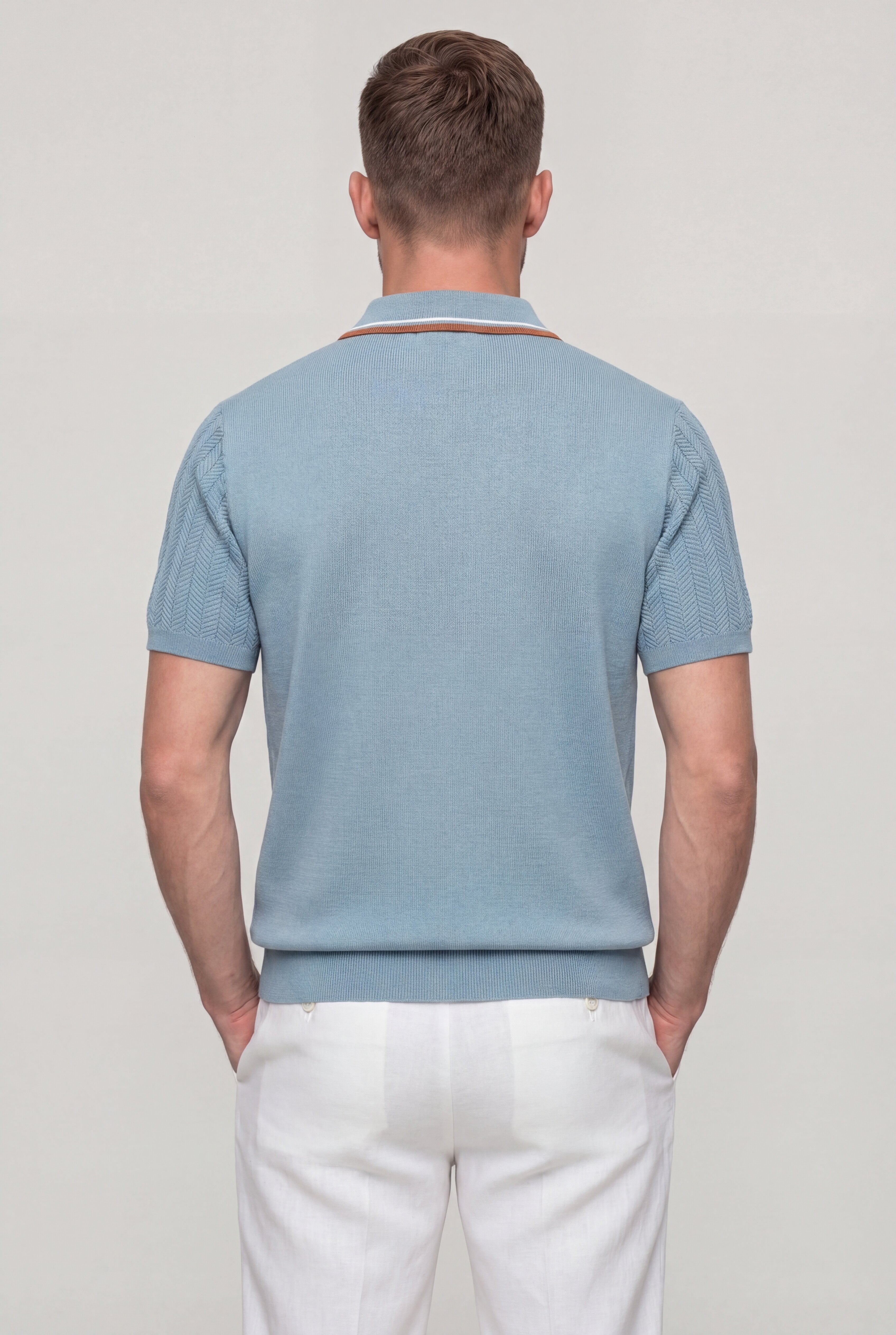 VALTHERIC KNIT POLO SHIRT – BLUE