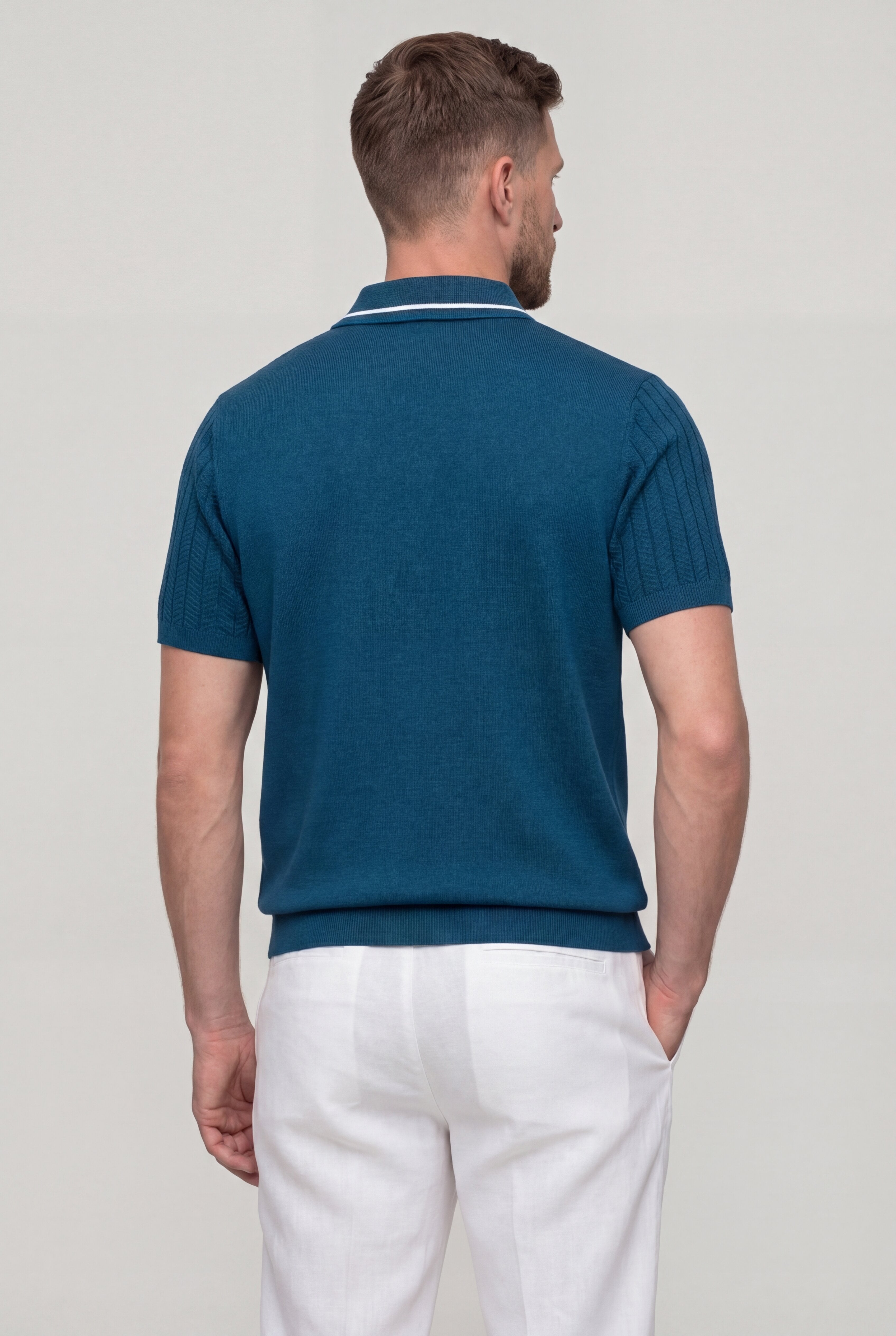 VALTHERIC KNIT POLO SHIRT – NAVY