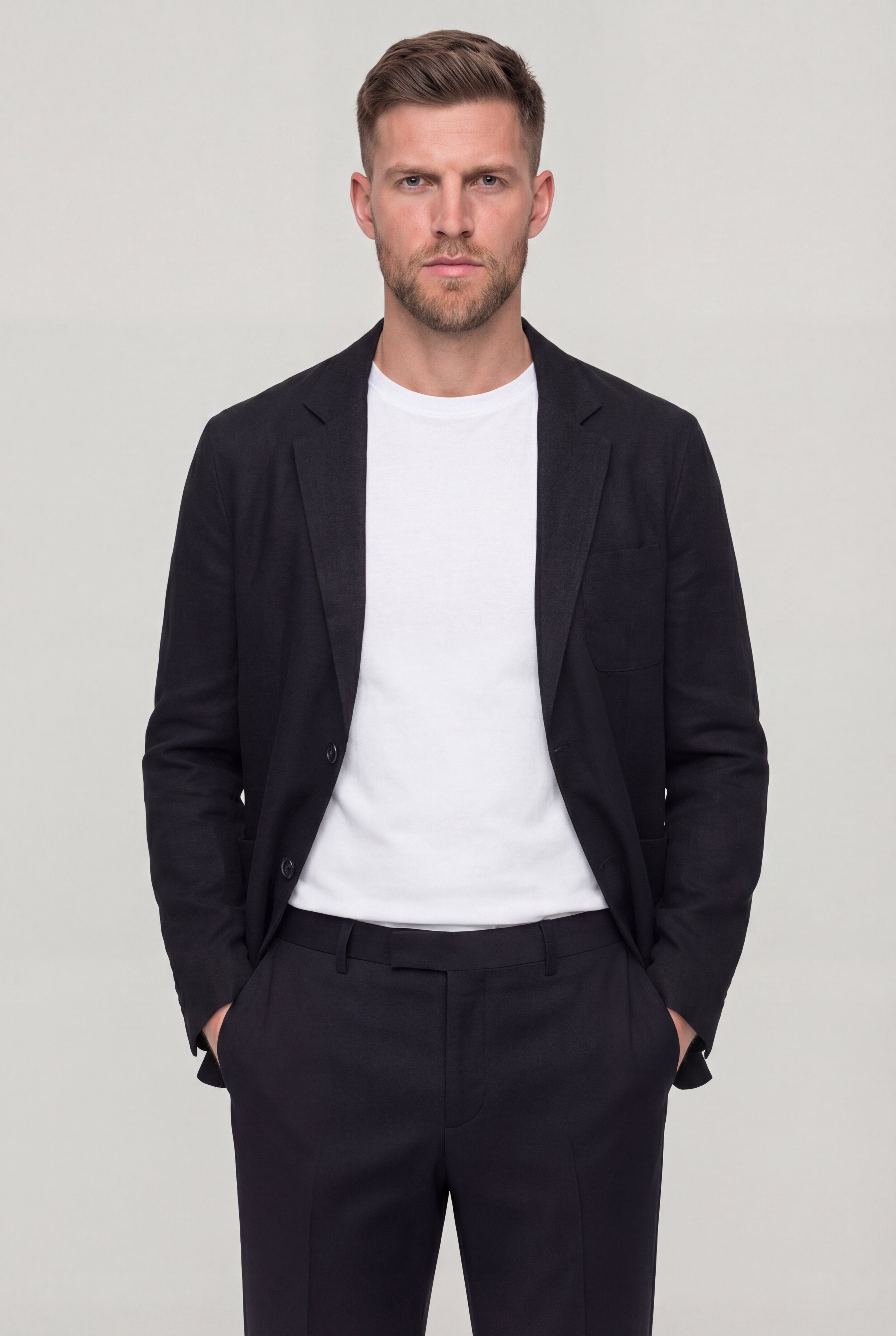 VANTOIR LINEN BLAZER – BLACK