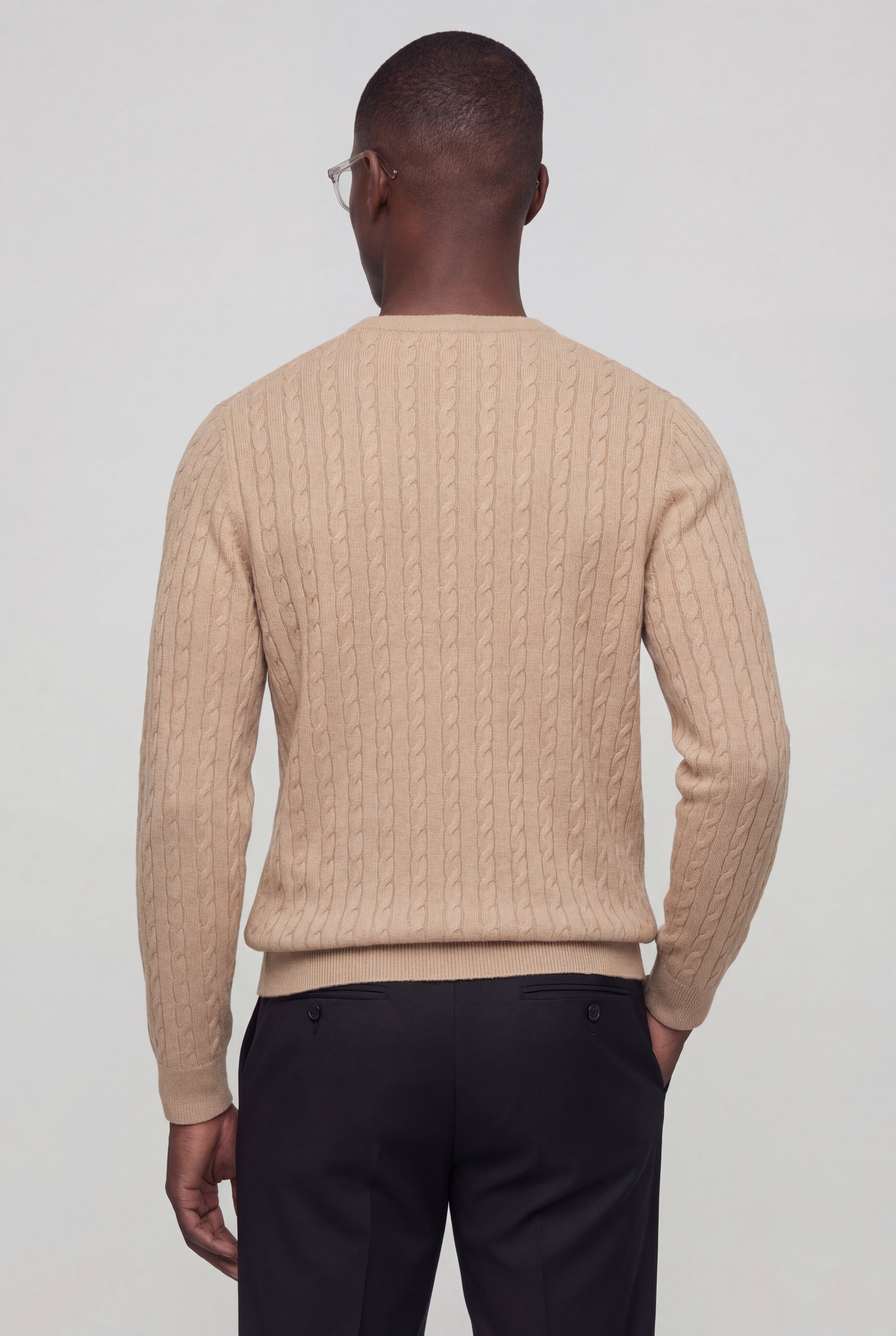 VARCELLO KNIT CREWNECK SWEATER – BEIGE