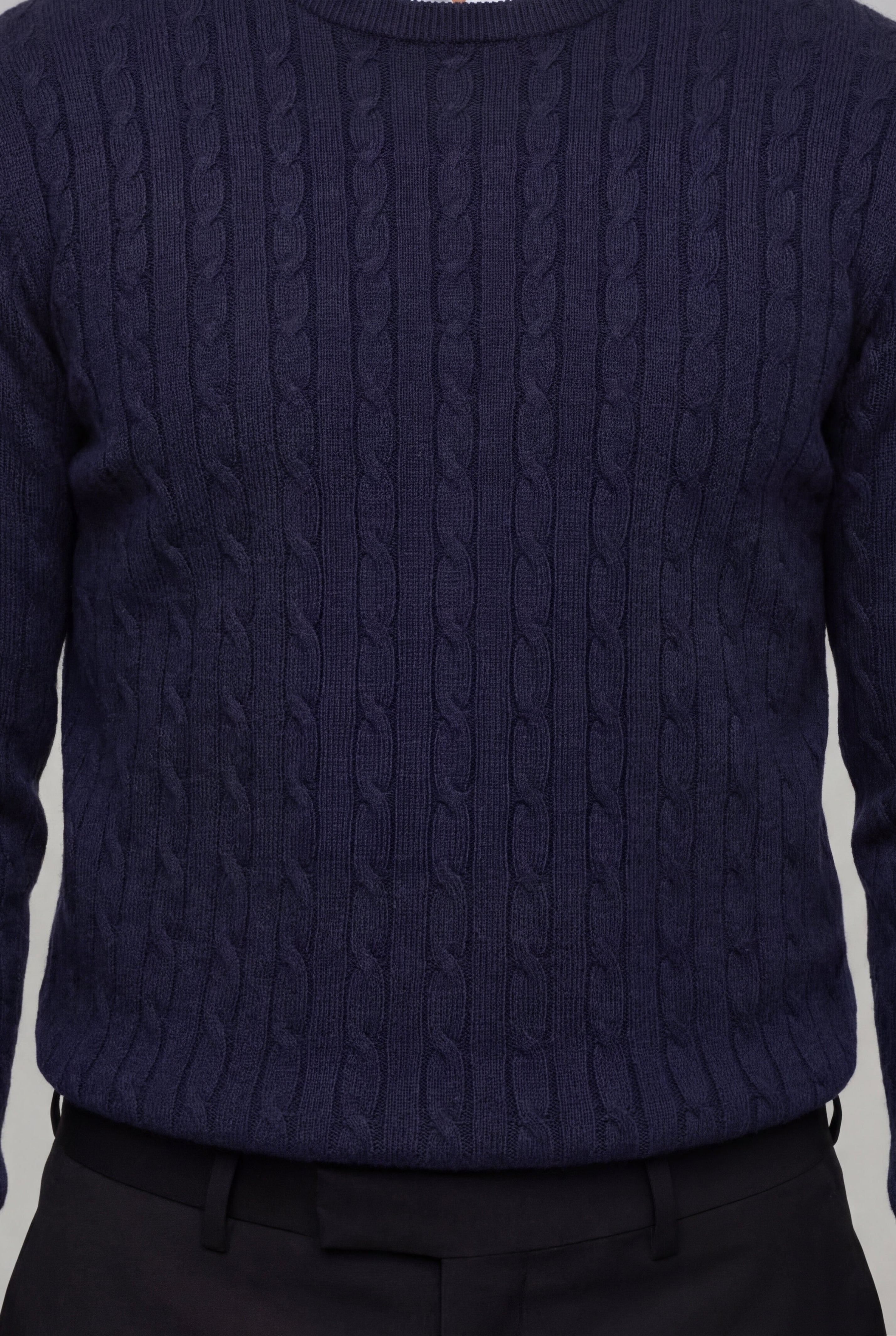 VARCELLO KNIT CREWNECK SWEATER – NAVY