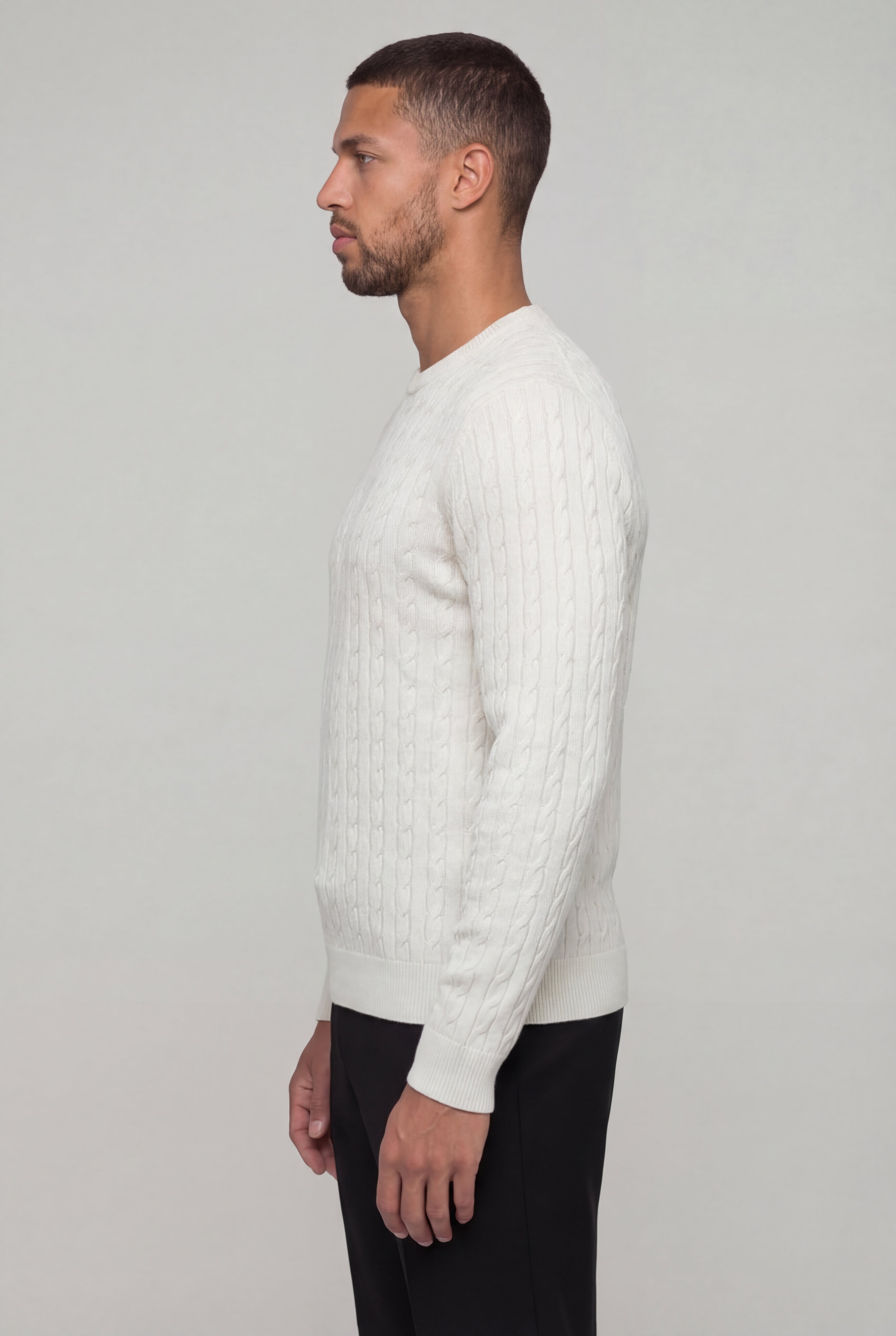 VARCELLO KNIT CREWNECK SWEATER – WHITE