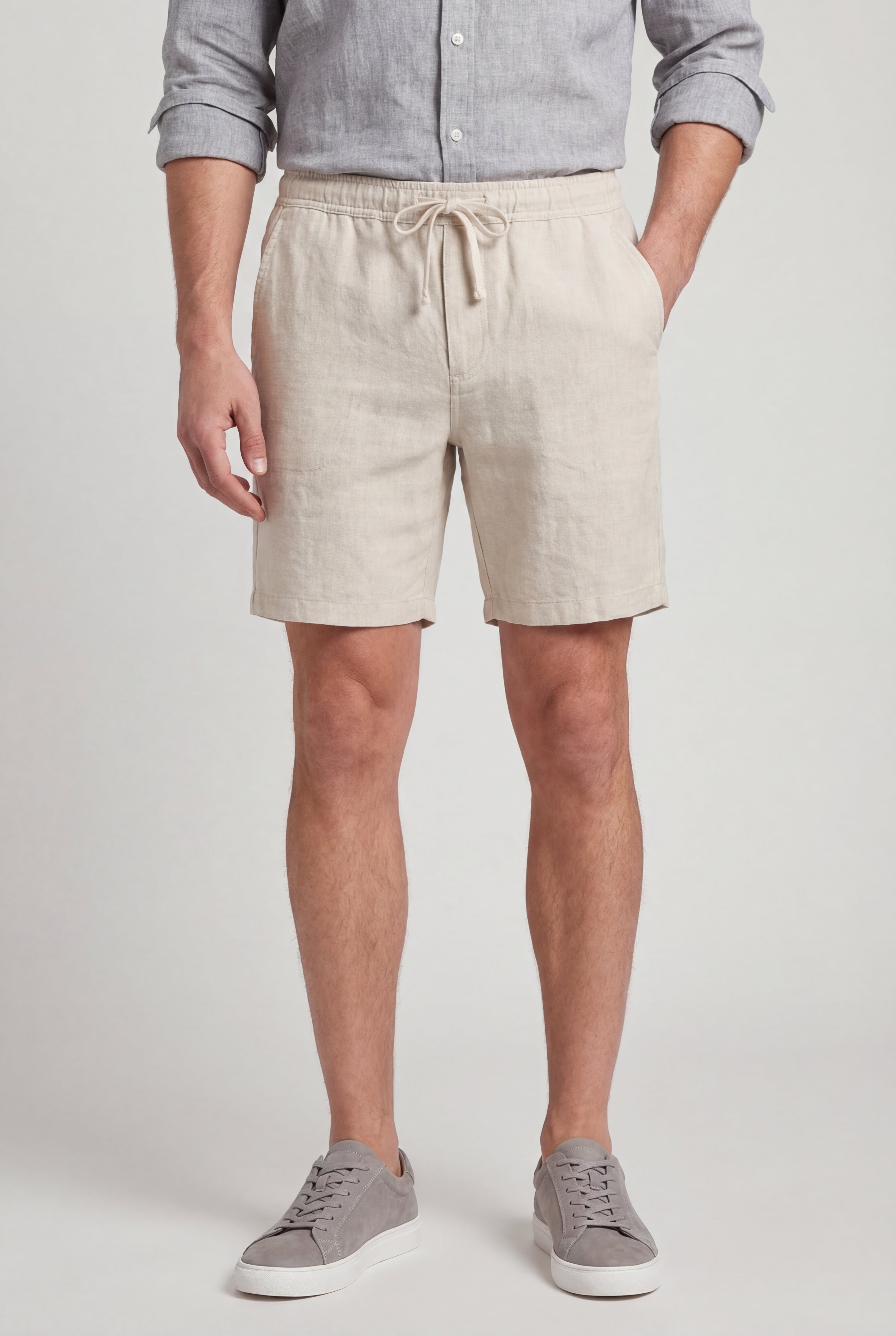 VARCENO LINEN SHORTS – BEIGE