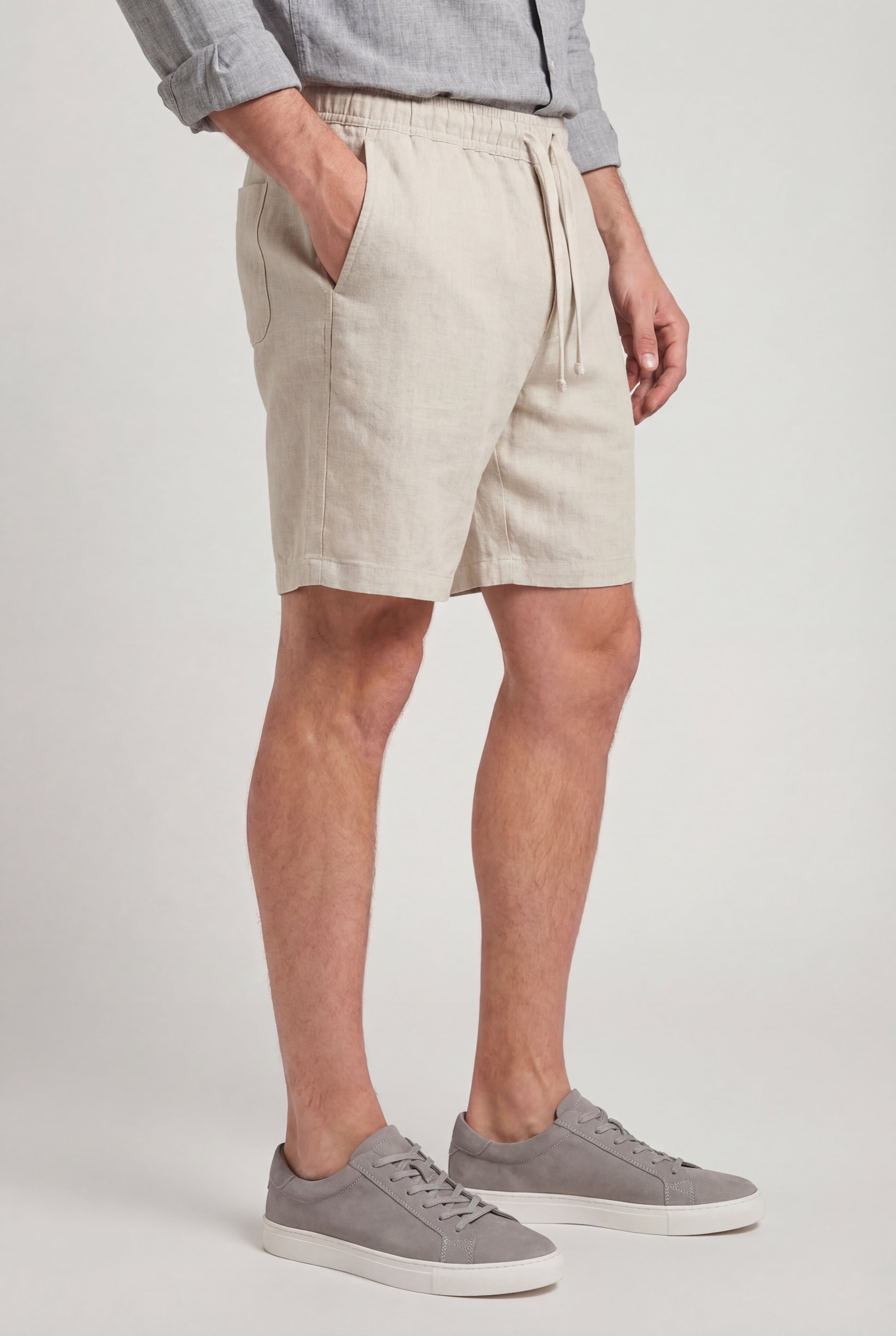 VARCENO LINEN SHORTS – BEIGE