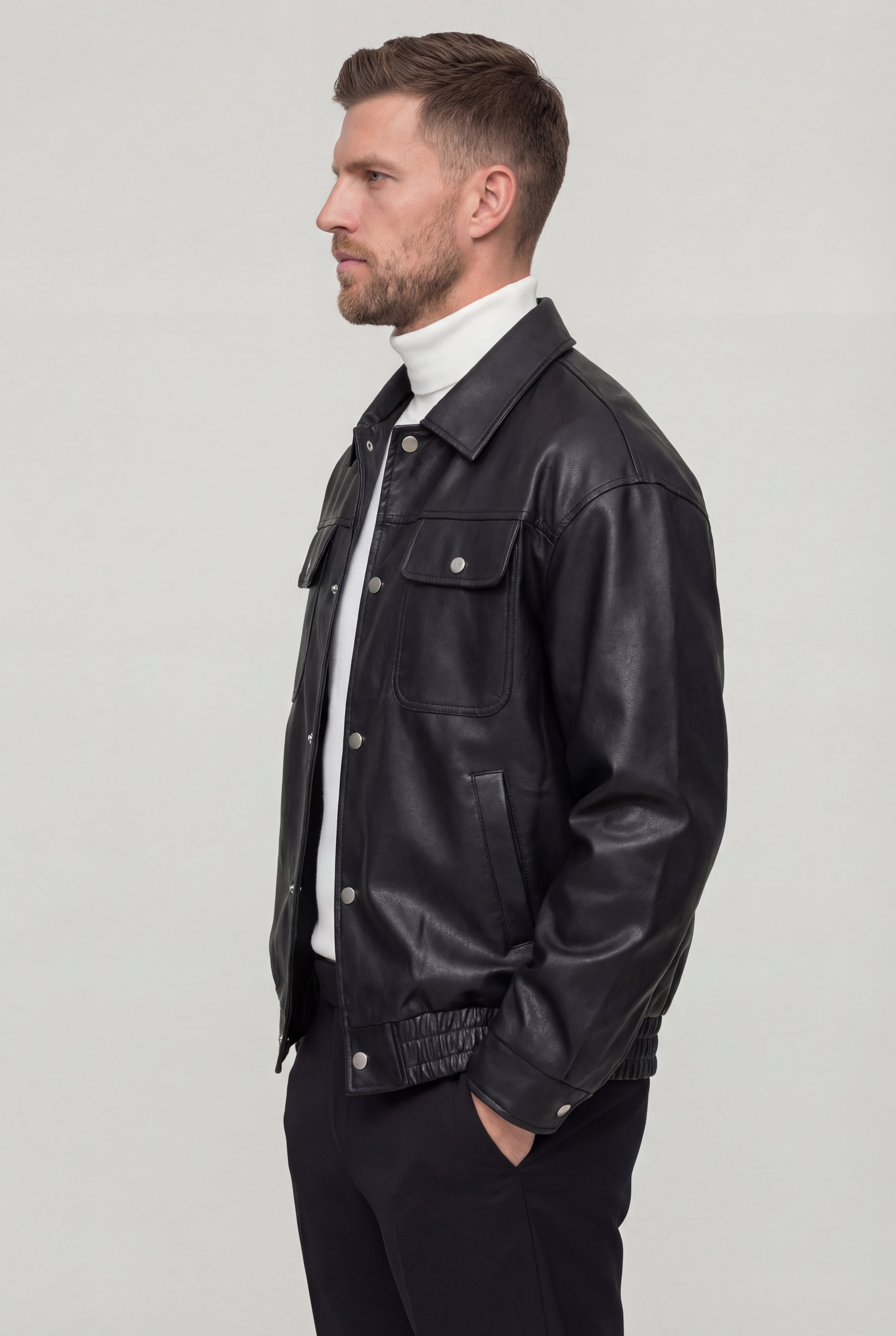 VARELON LEATHER JACKET – BLACK