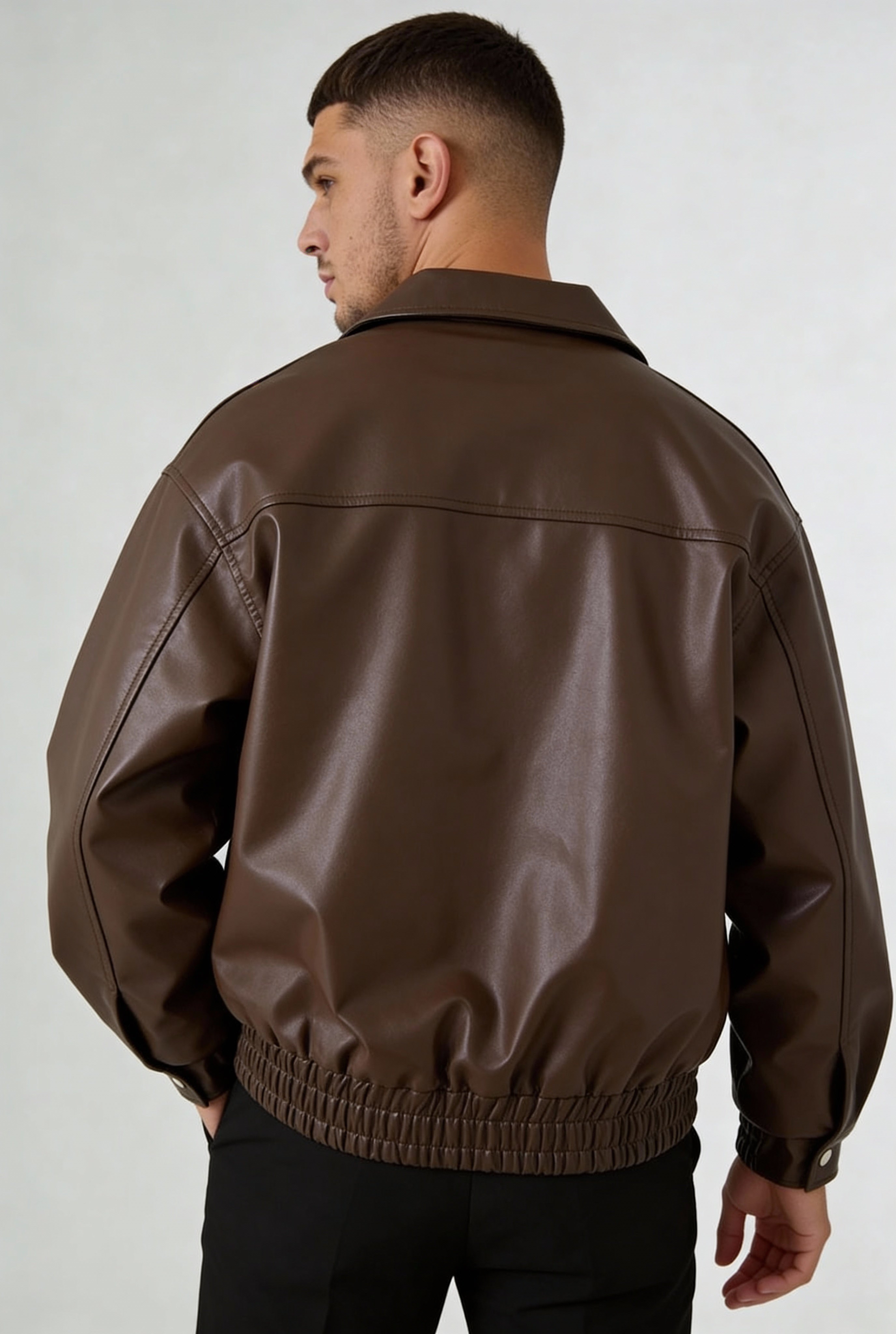 VARELON LEATHER JACKET – BROWN