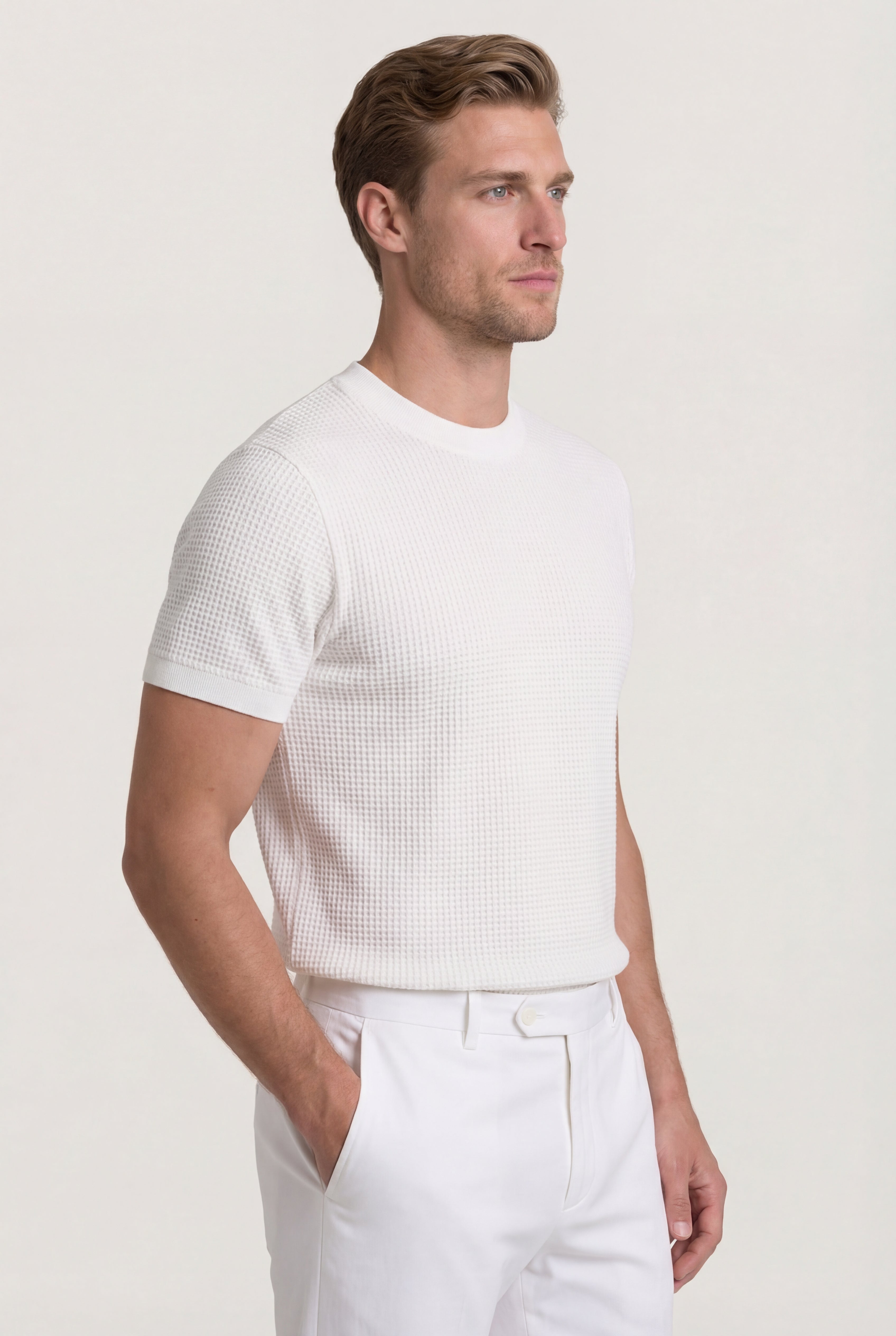VELMORI COTTON KNIT T-SHIRT – WHITE