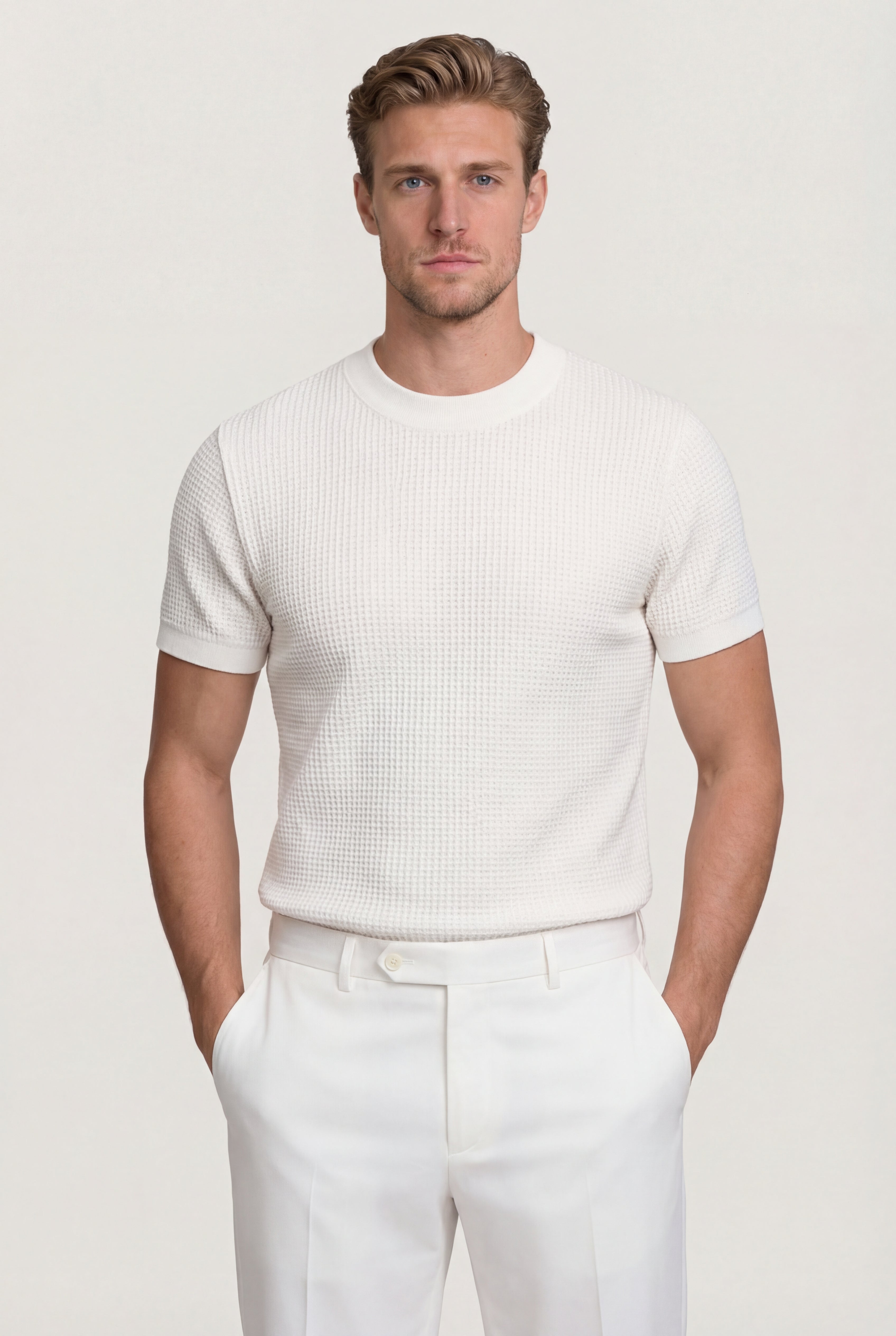 VELMORI COTTON KNIT T-SHIRT – WHITE