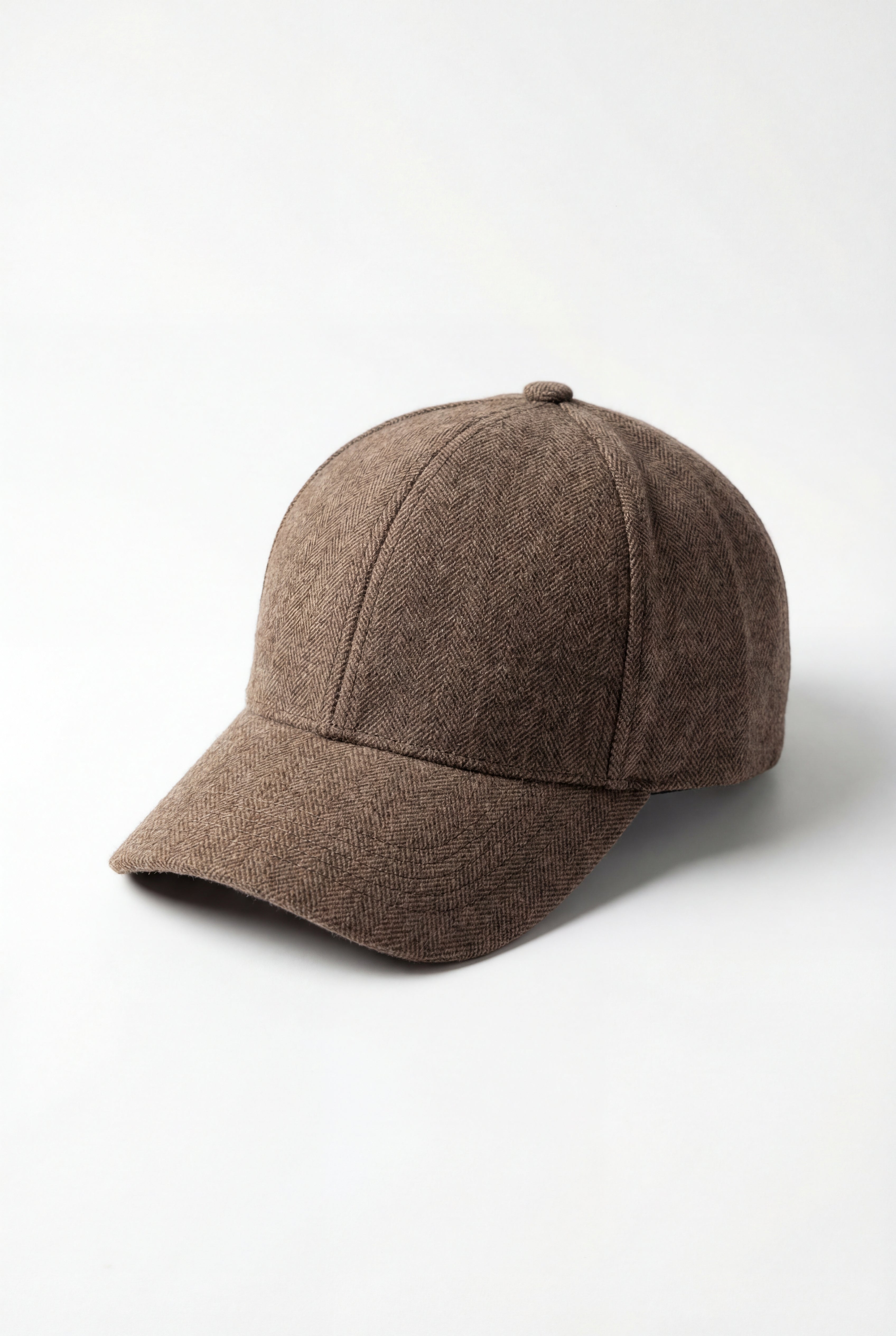 VELTARO HERRINGBONE BASEBALL CAP - BROWN