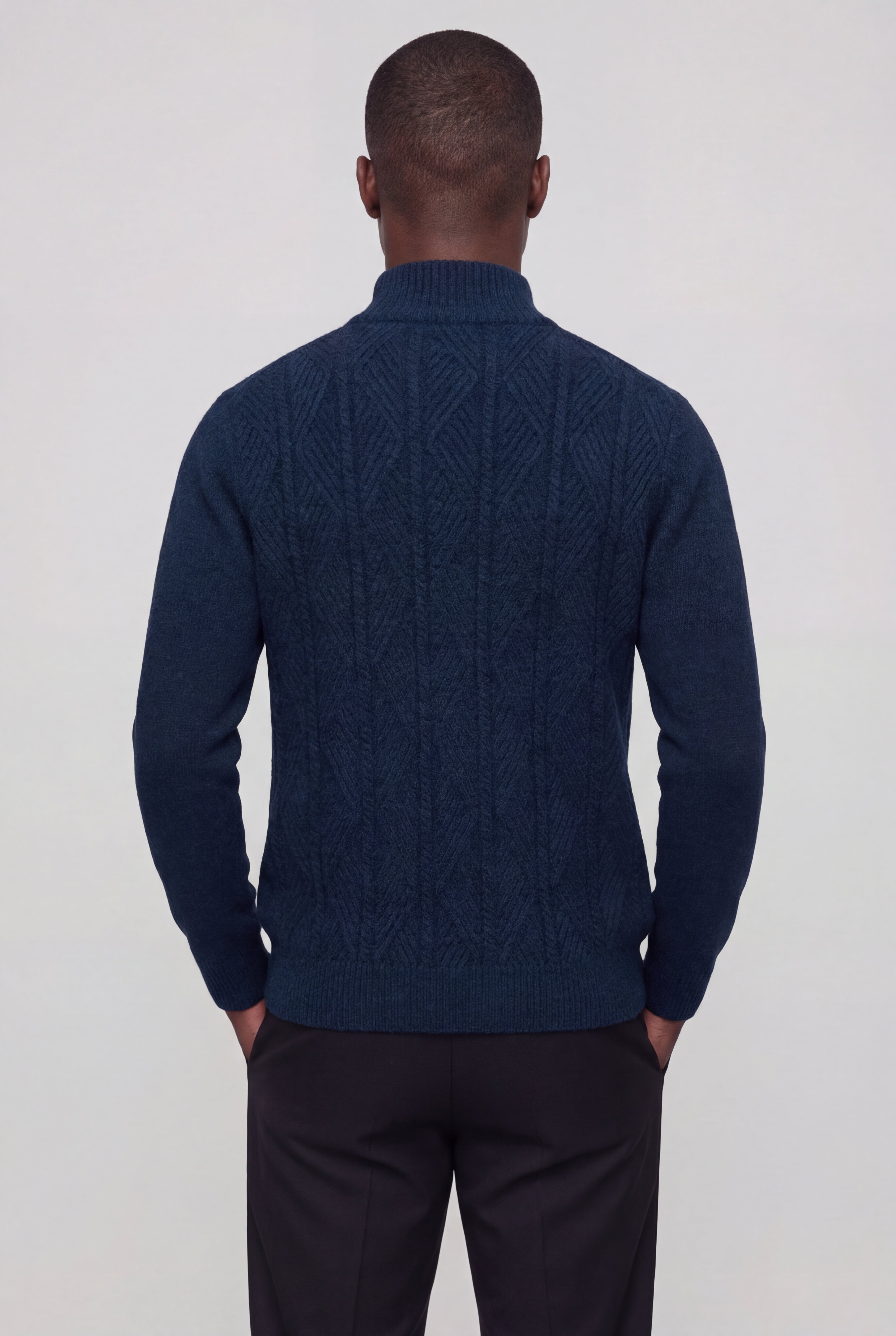 VELTRIN HALF-ZIP SWEATER – NAVY