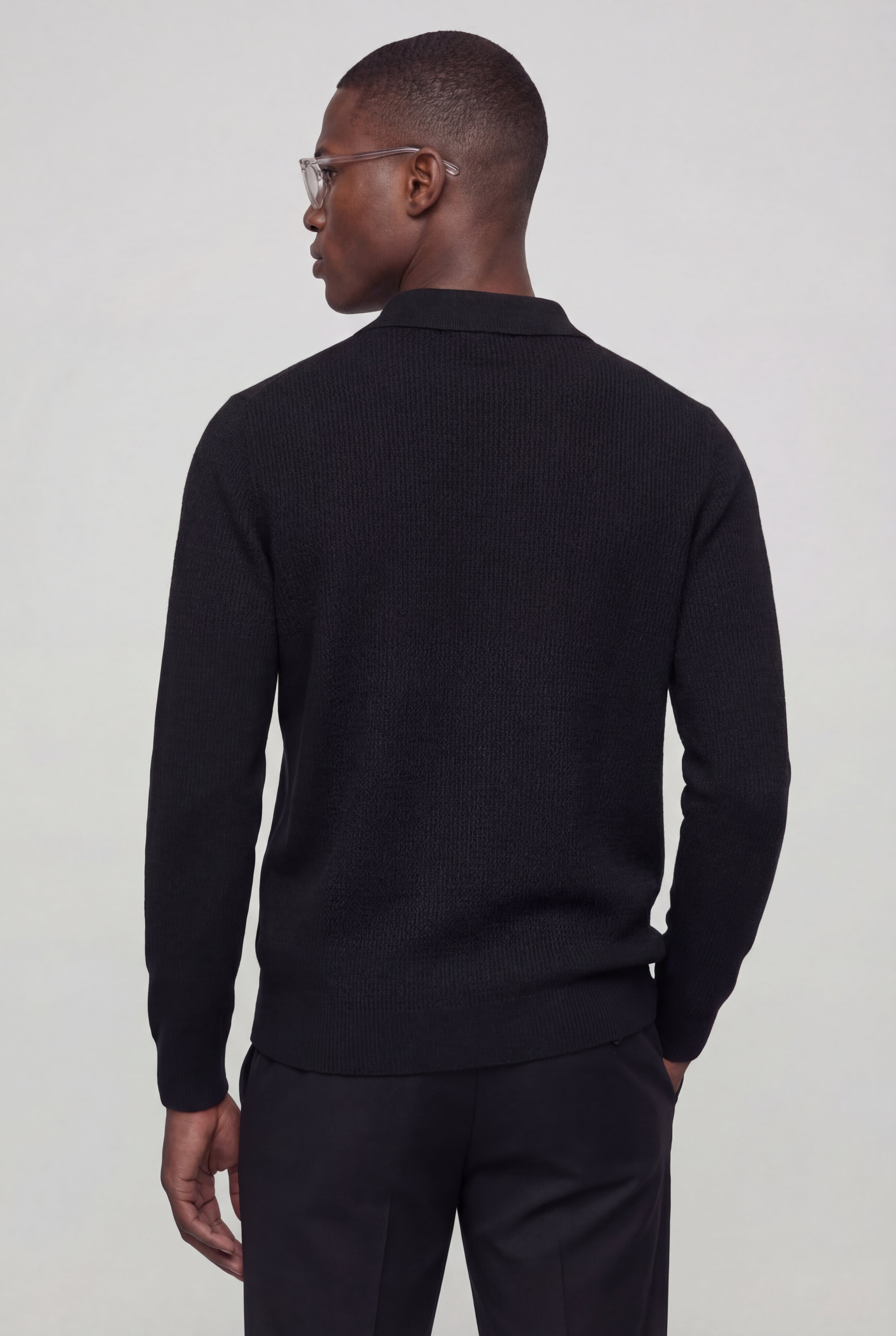 VELTRION KNIT COLLAR SWEATER – BLACK