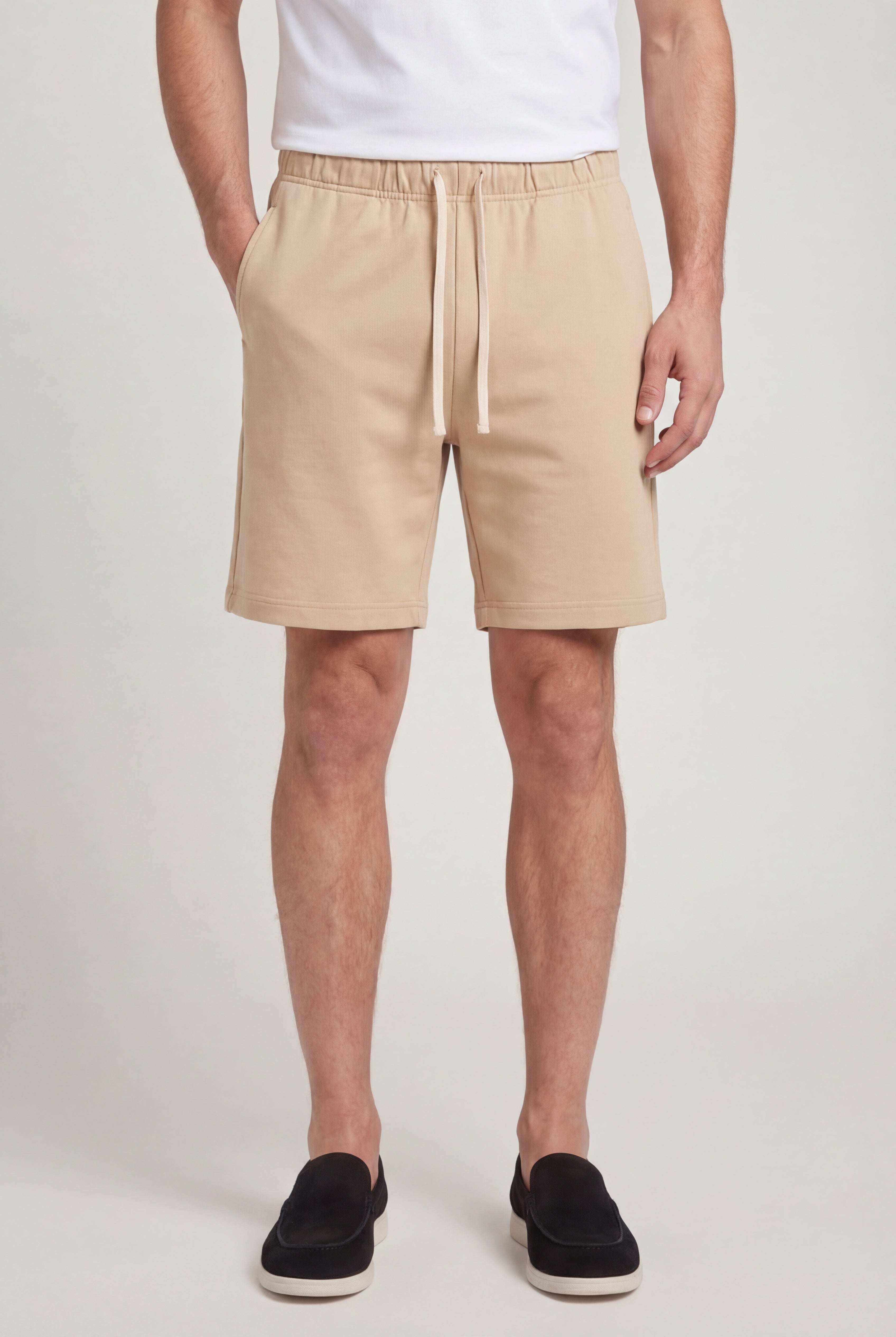 VELTRYN COTTON DRAWSTRING SHORTS – KHAKI