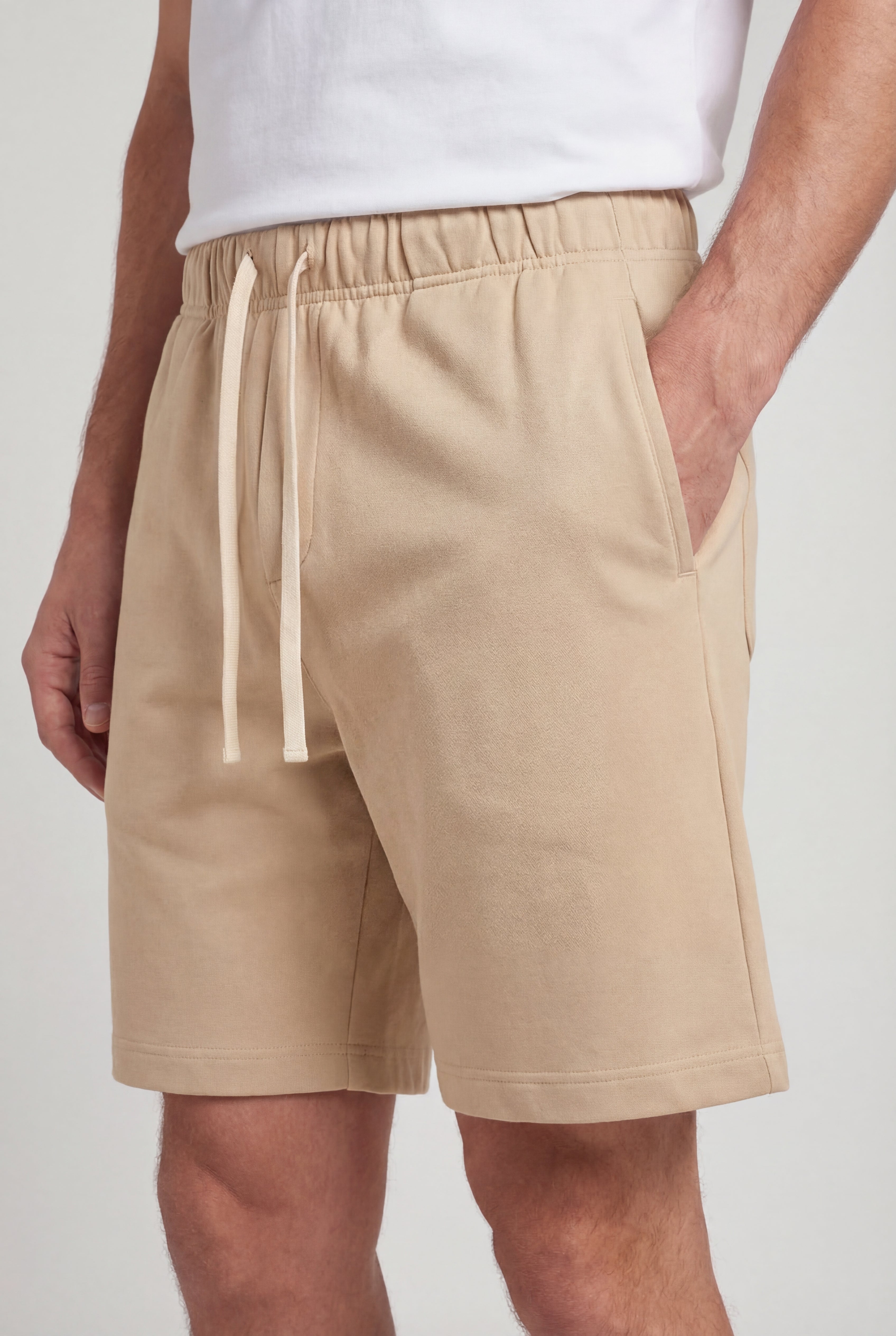 VELTRYN COTTON DRAWSTRING SHORTS – KHAKI