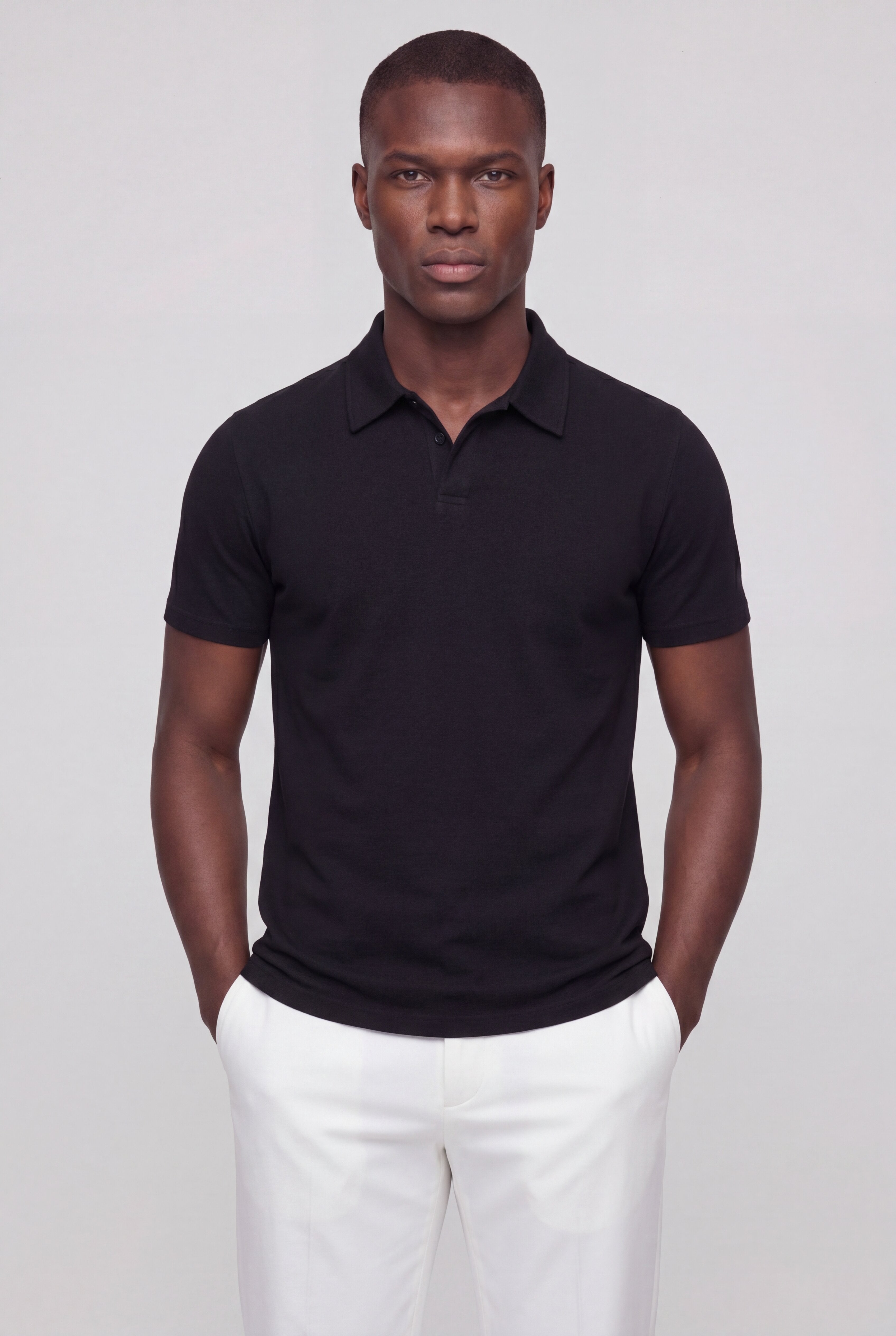 VERANO COTTON POLO SHIRT – BLACK