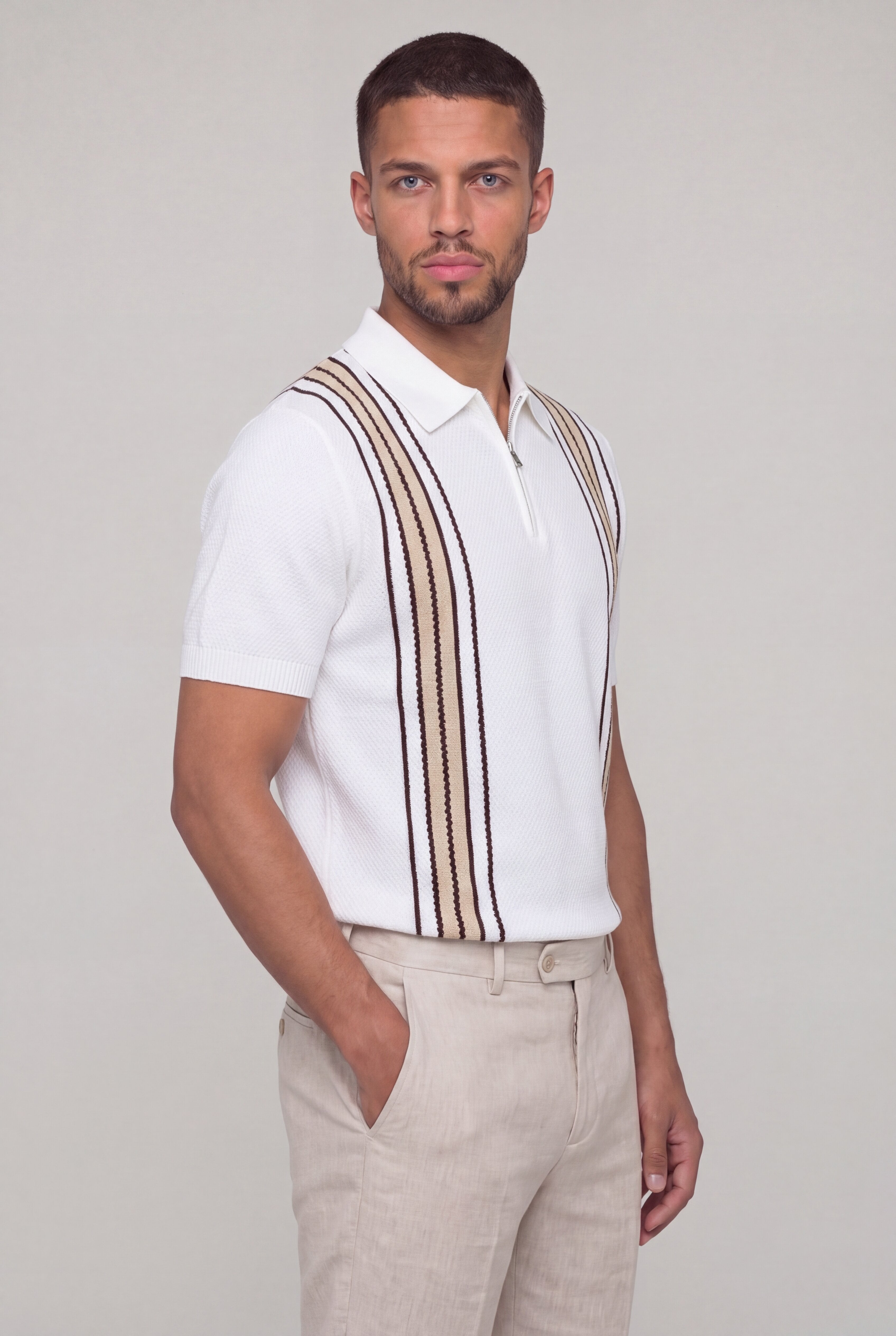 VIREX ZIP POLO – WHITE