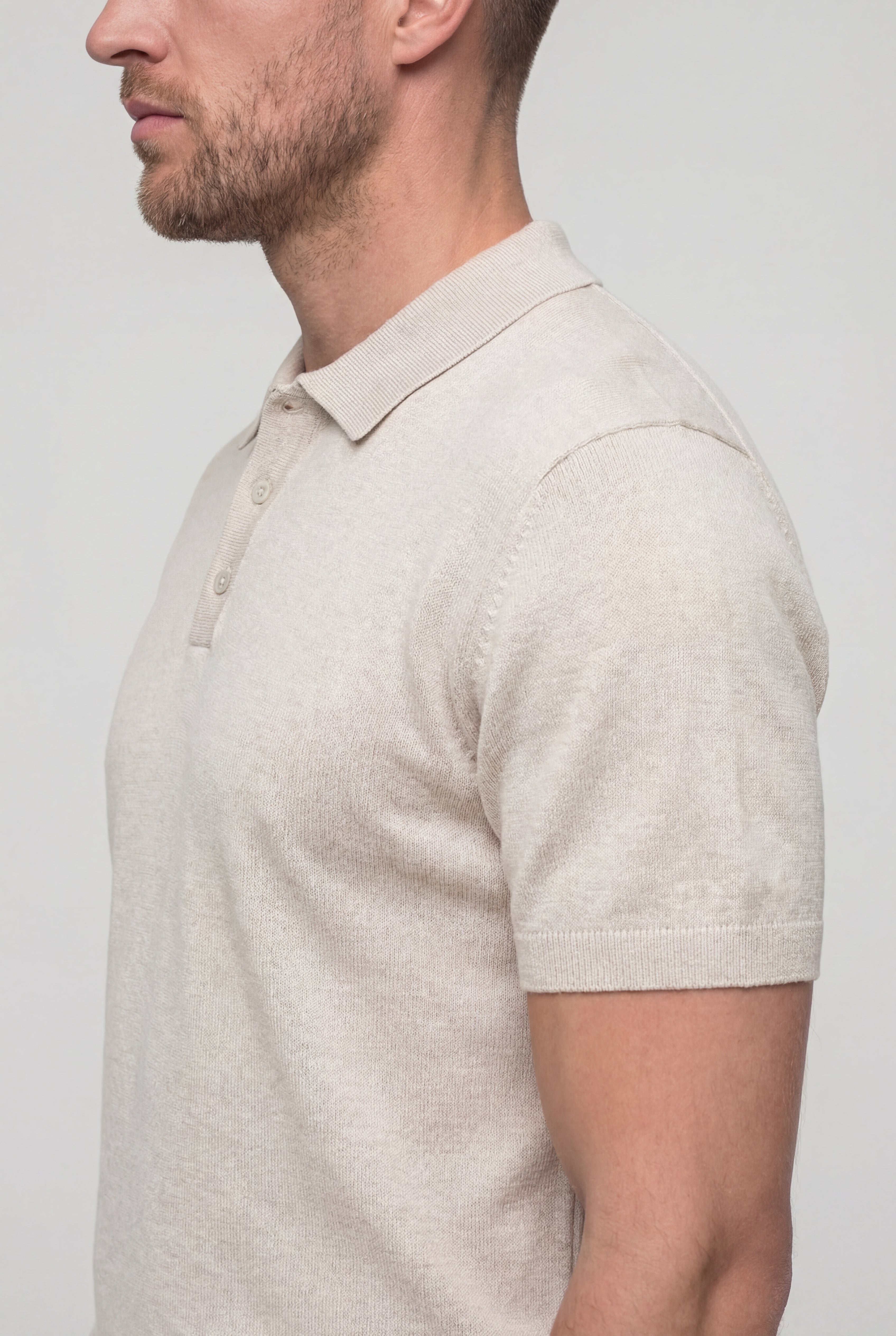 XELARO KNIT POLO SHIRT – APRICOT