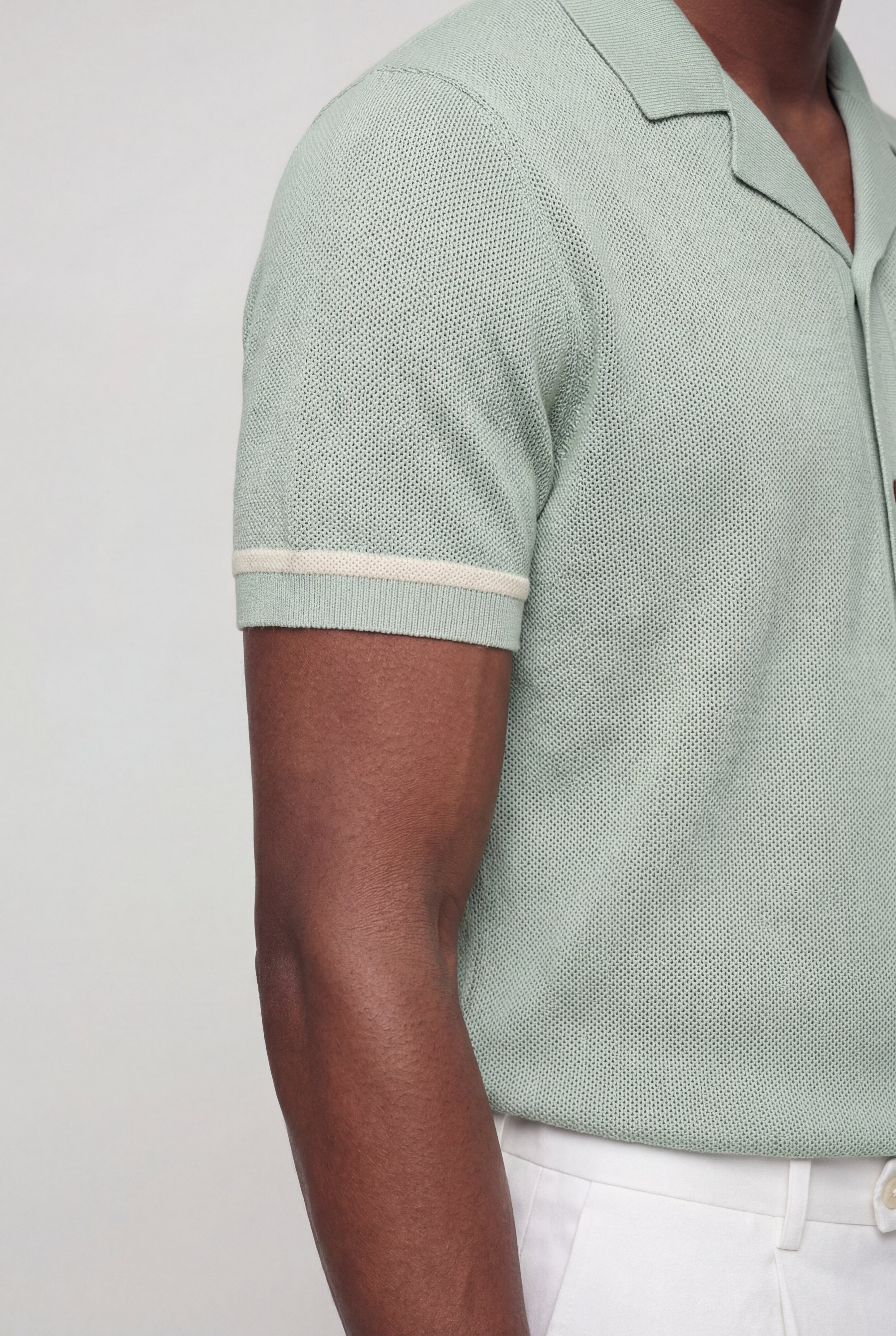 ZANECRO TEXTURED KNIT SHIRT – GREEN