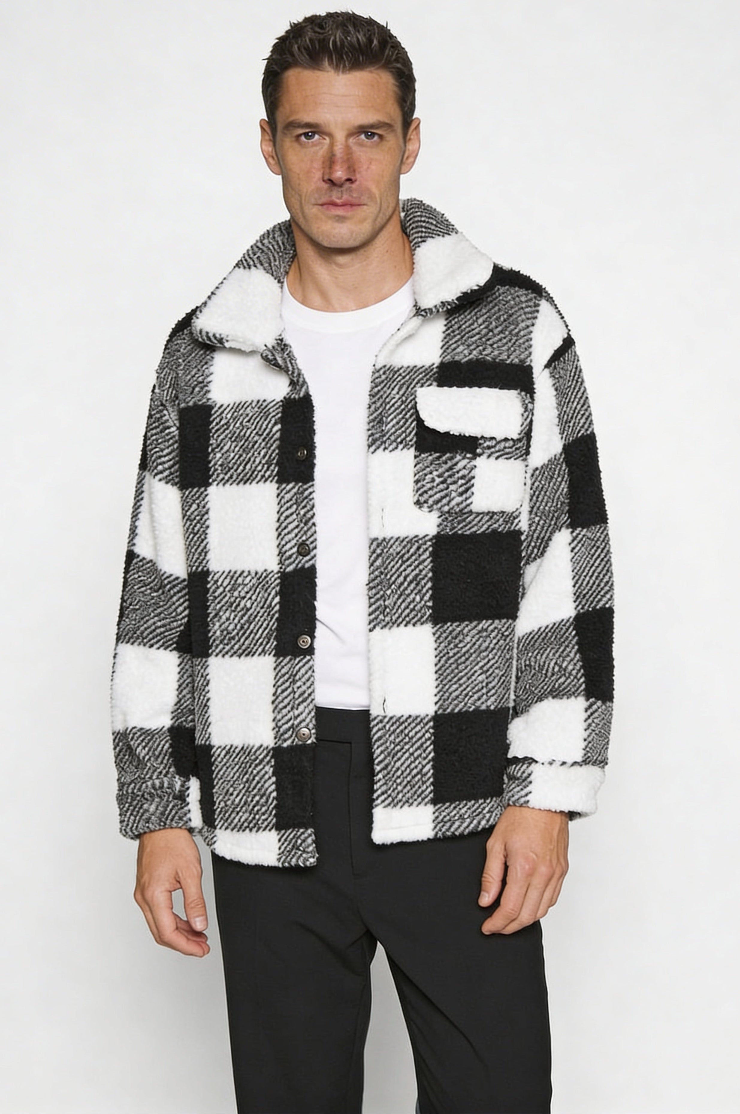 ZARETH PLAID JACKET - BLACK