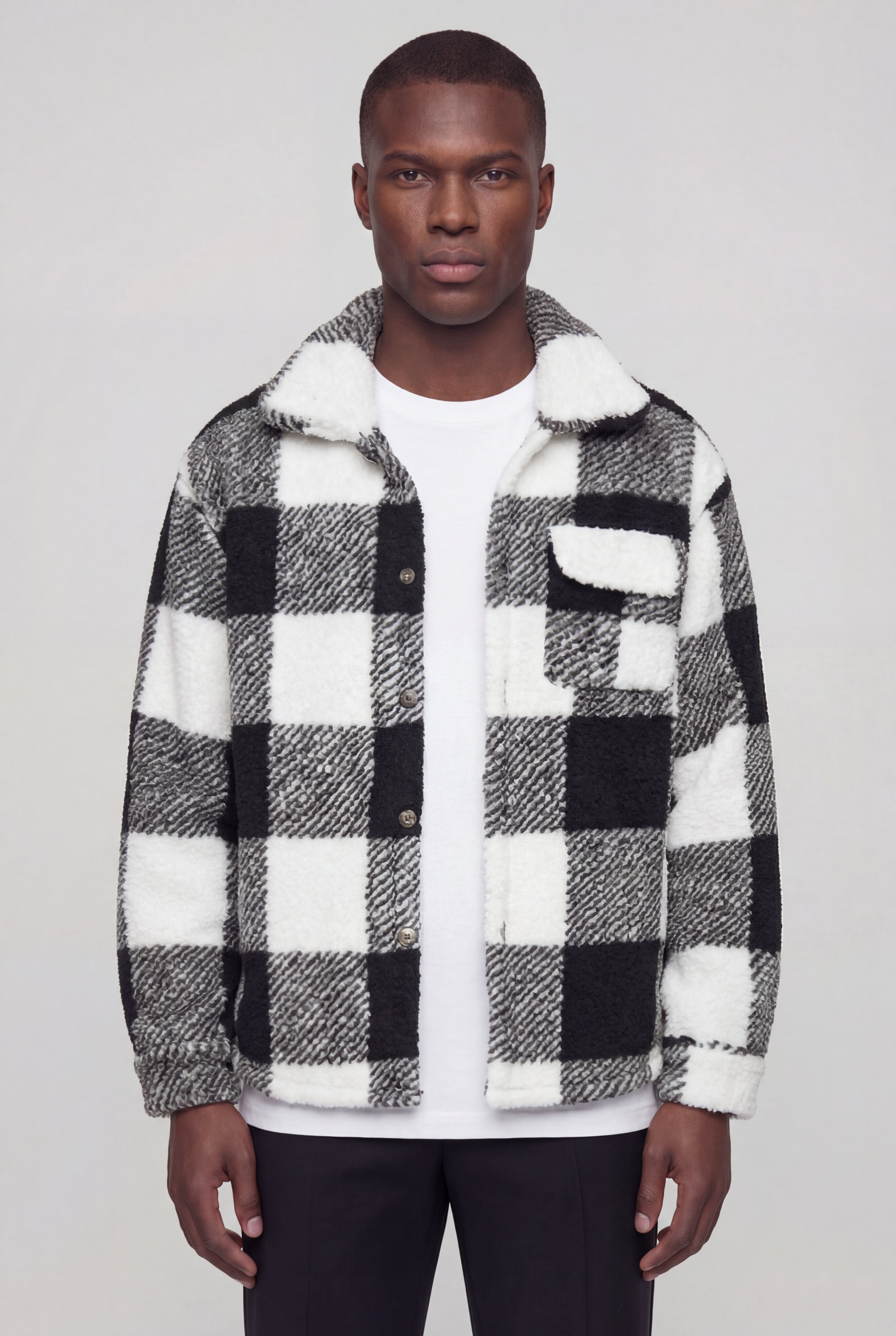 ZARETH PLAID JACKET - BLACK