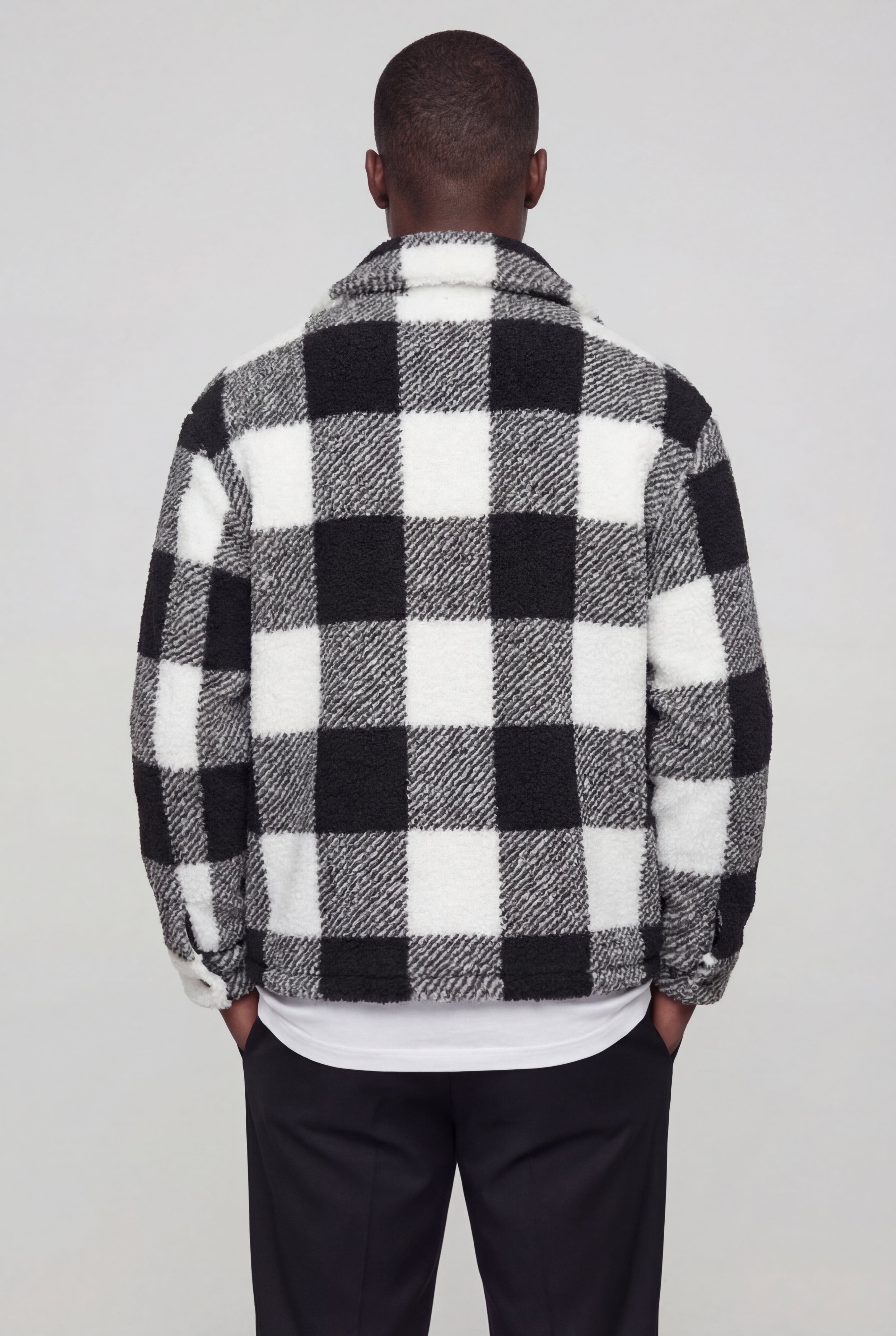 ZARETH PLAID JACKET - BLACK