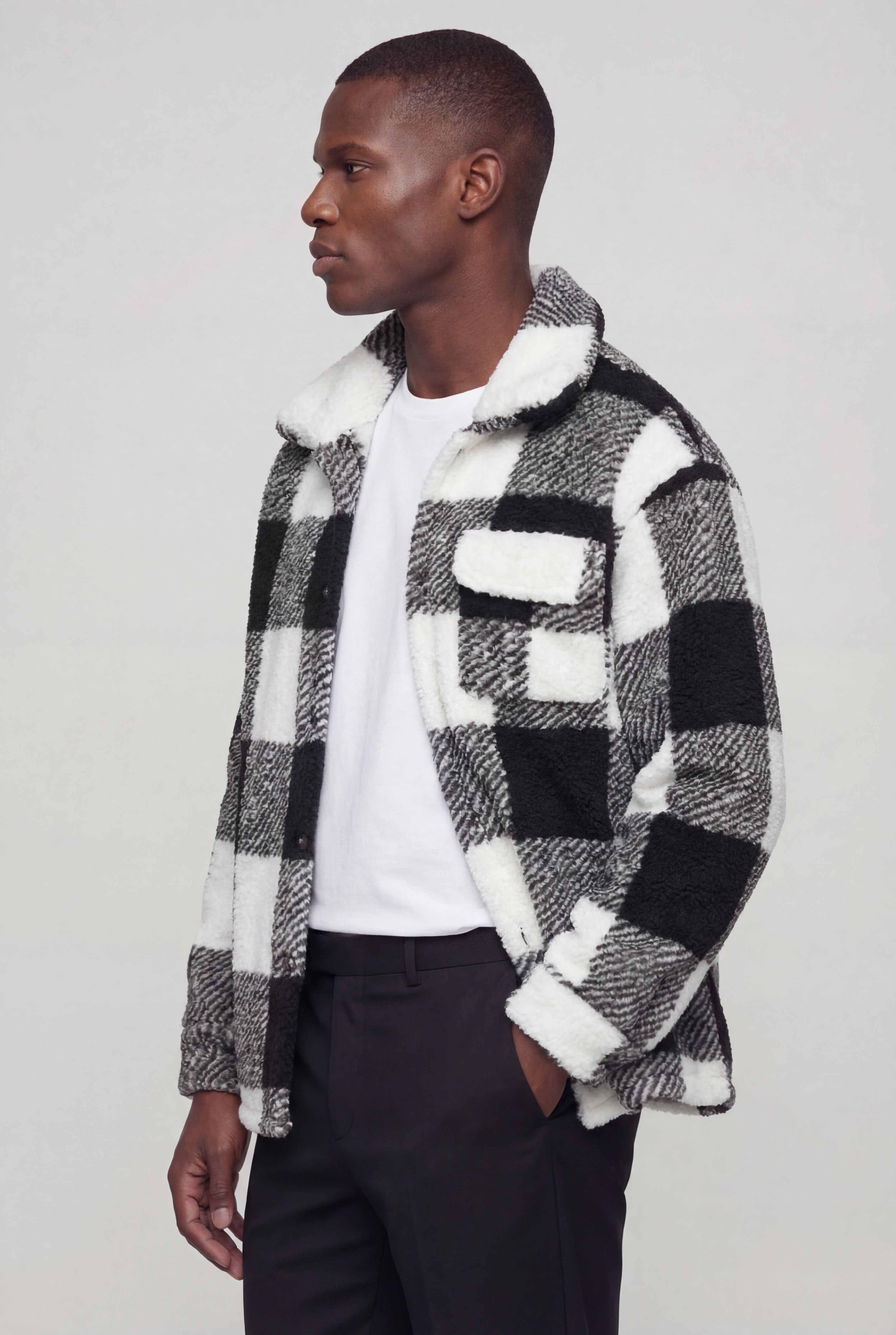 ZARETH PLAID JACKET - BLACK