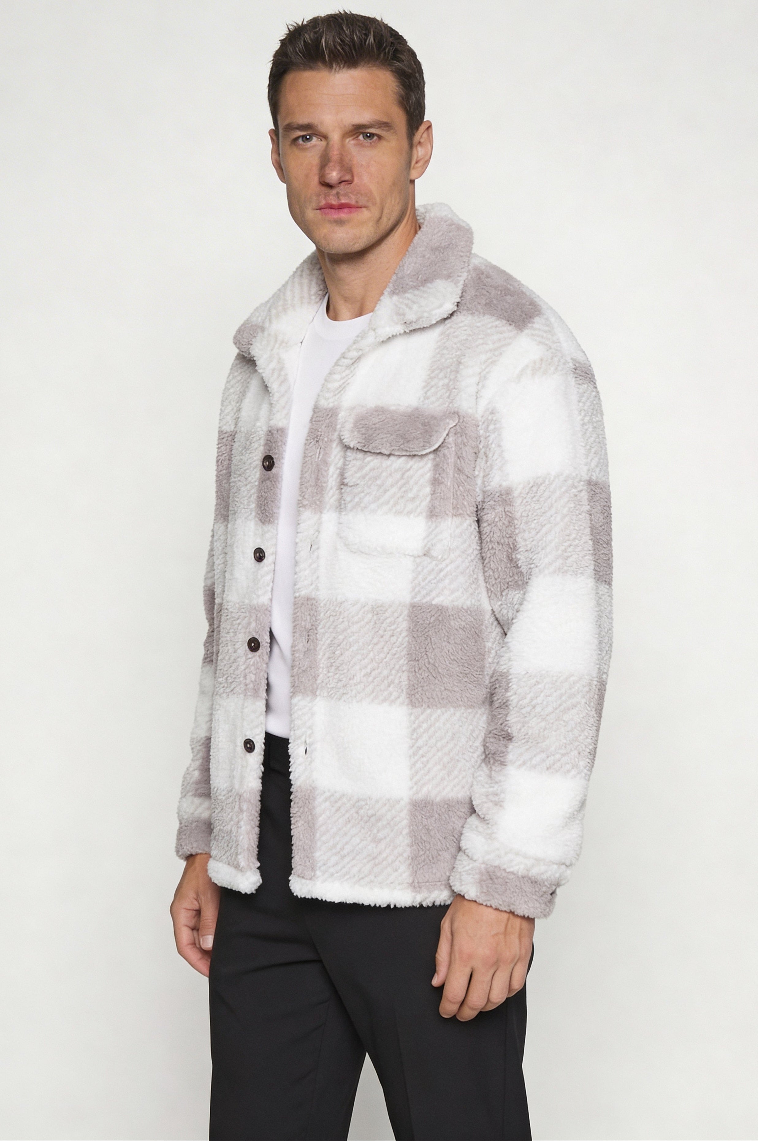 ZARETH PLAID JACKET - GRAY