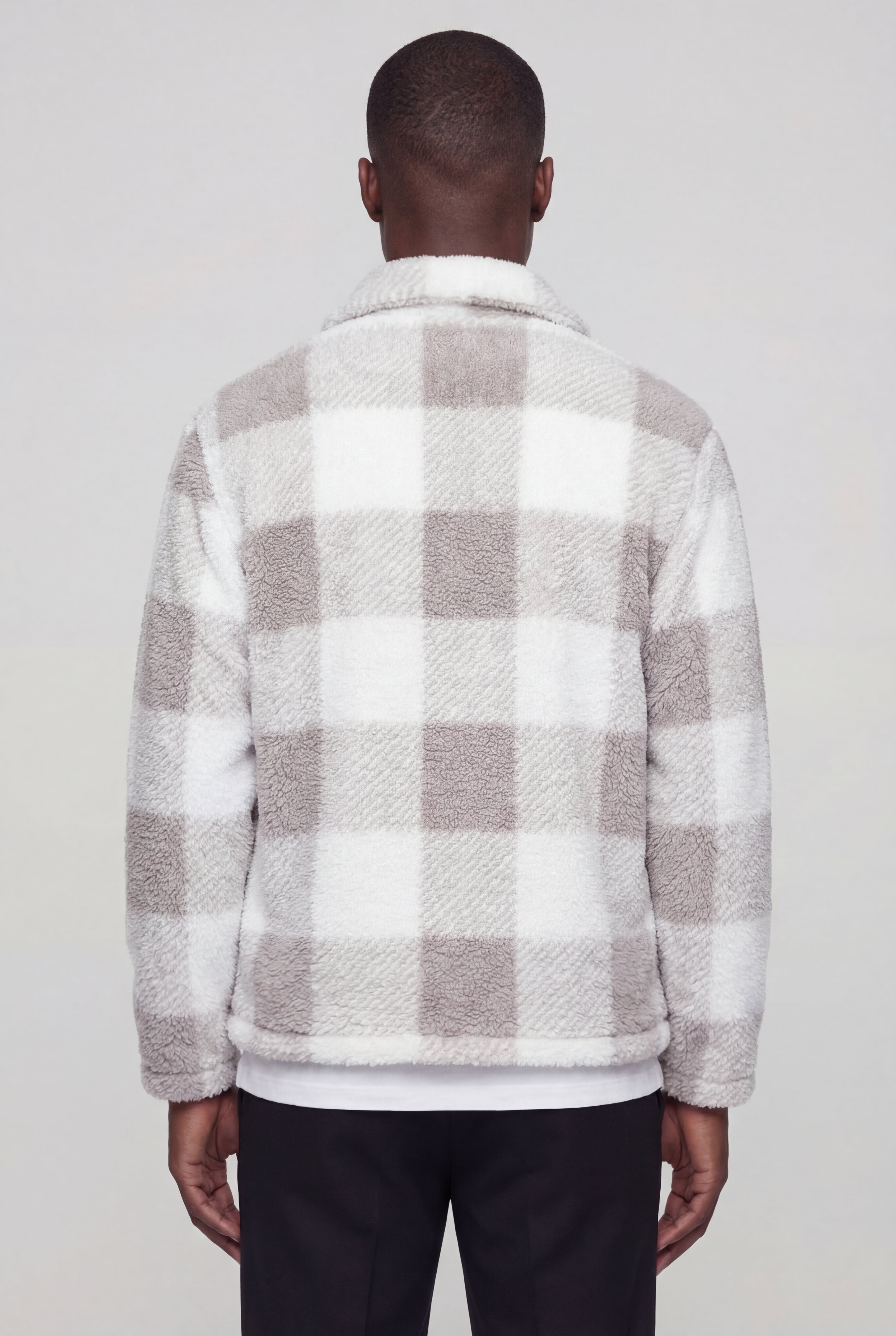 ZARETH PLAID JACKET - GRAY