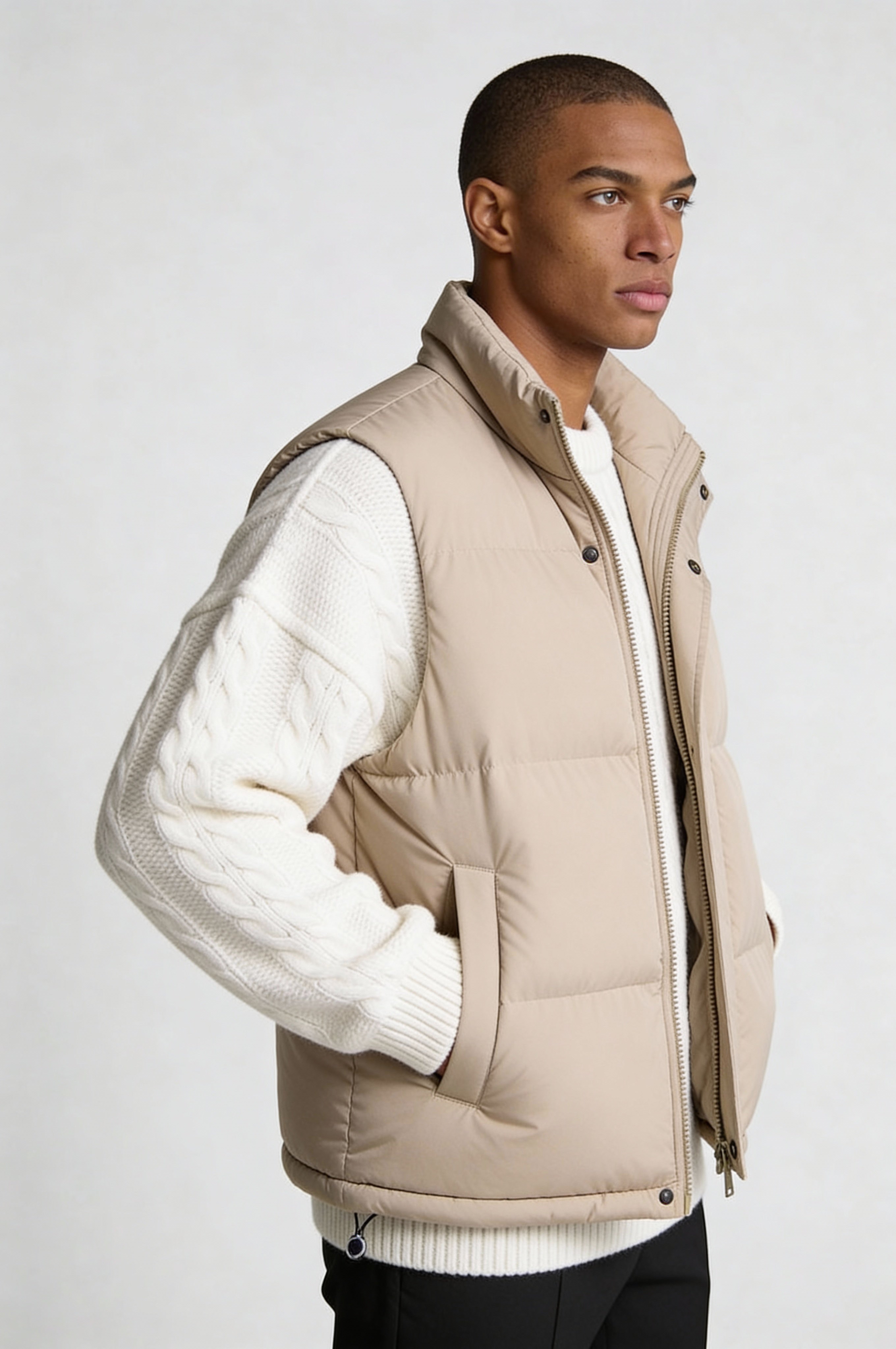 ZAYREN PUFFER VEST – KHAKI