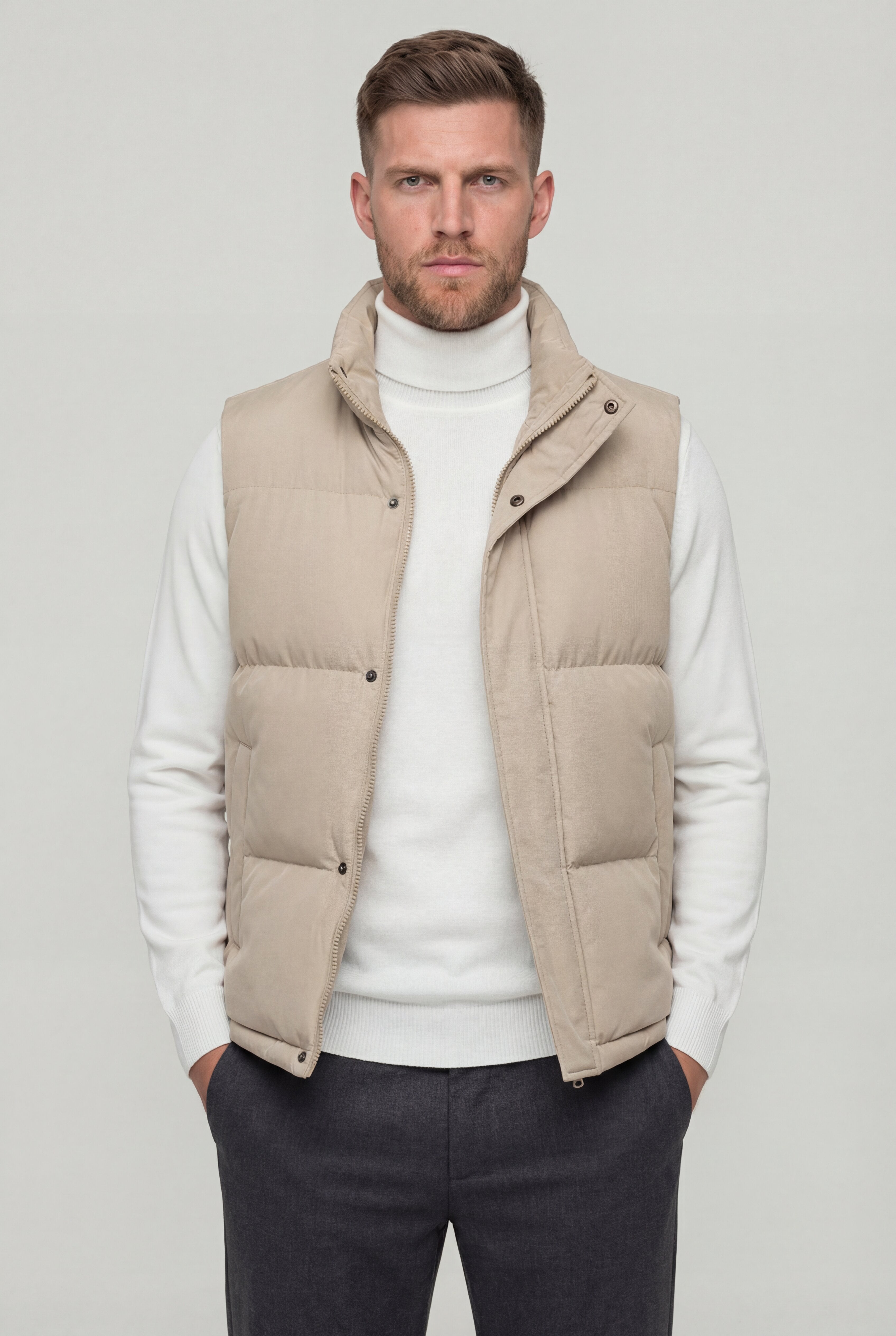 ZAYREN PUFFER VEST – KHAKI