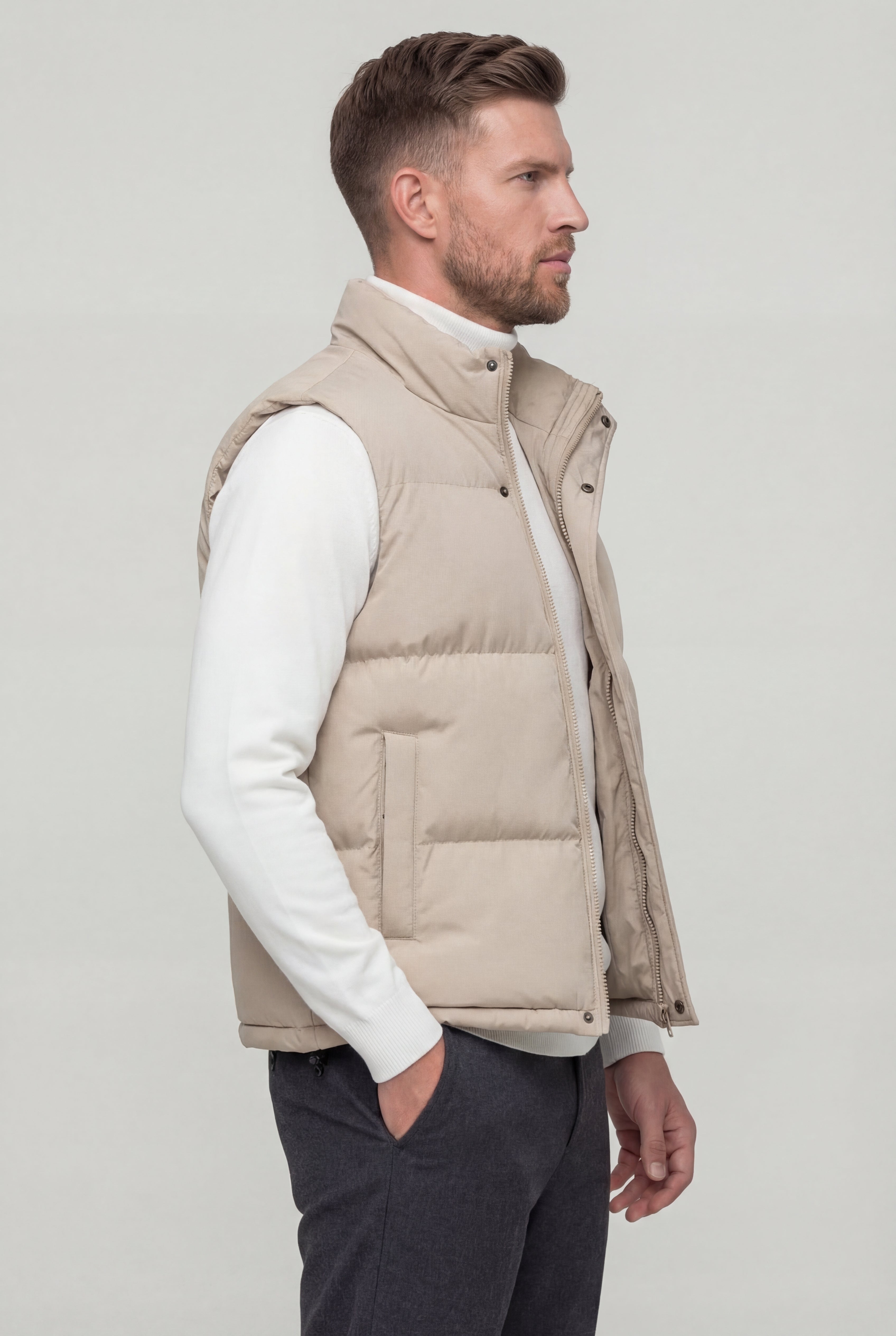 ZAYREN PUFFER VEST – KHAKI