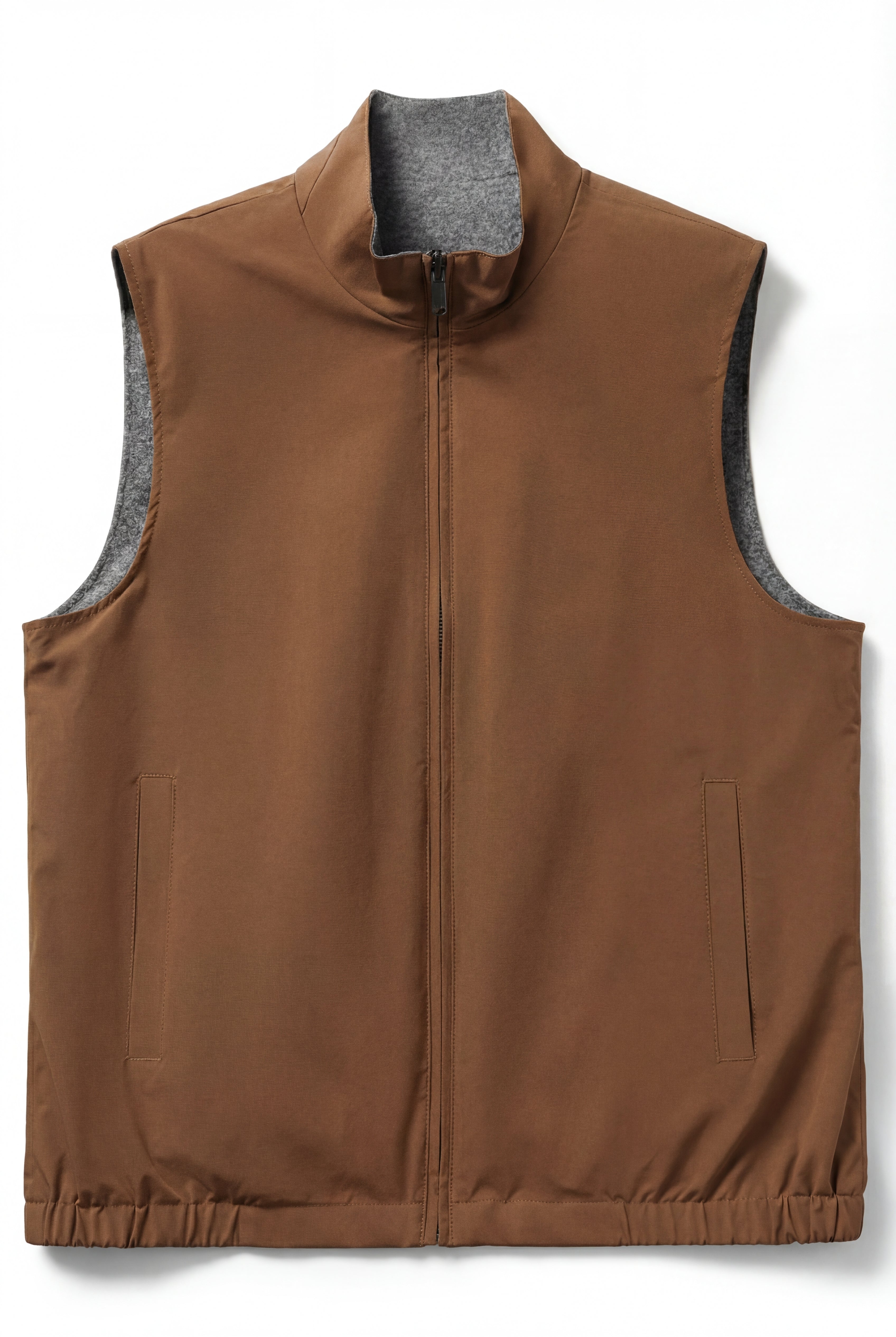 Men's Reversible Lightweight Vest – Slim Fit Zip Up Casual