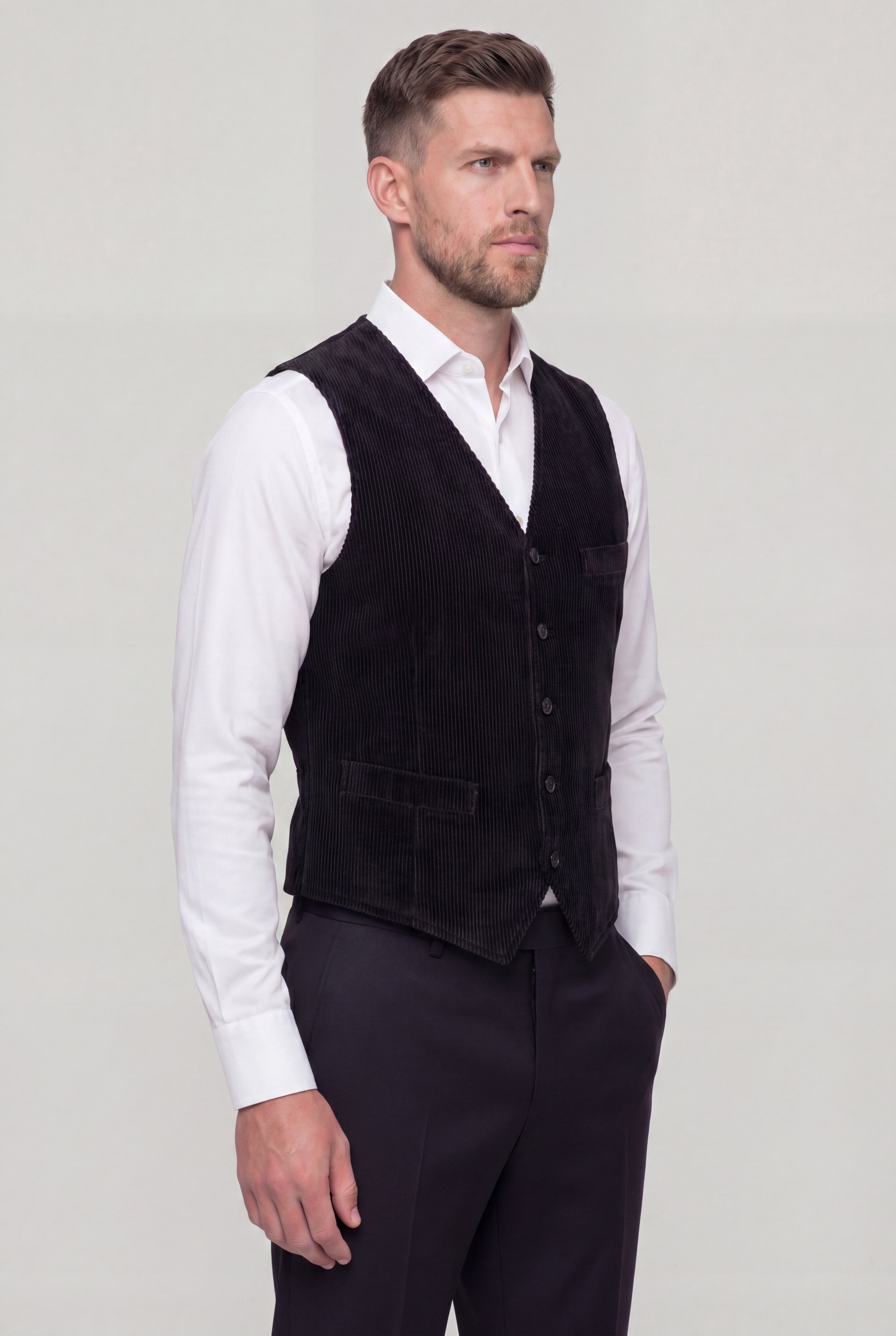 ZENTHRO CASUAL VEST - BLACK