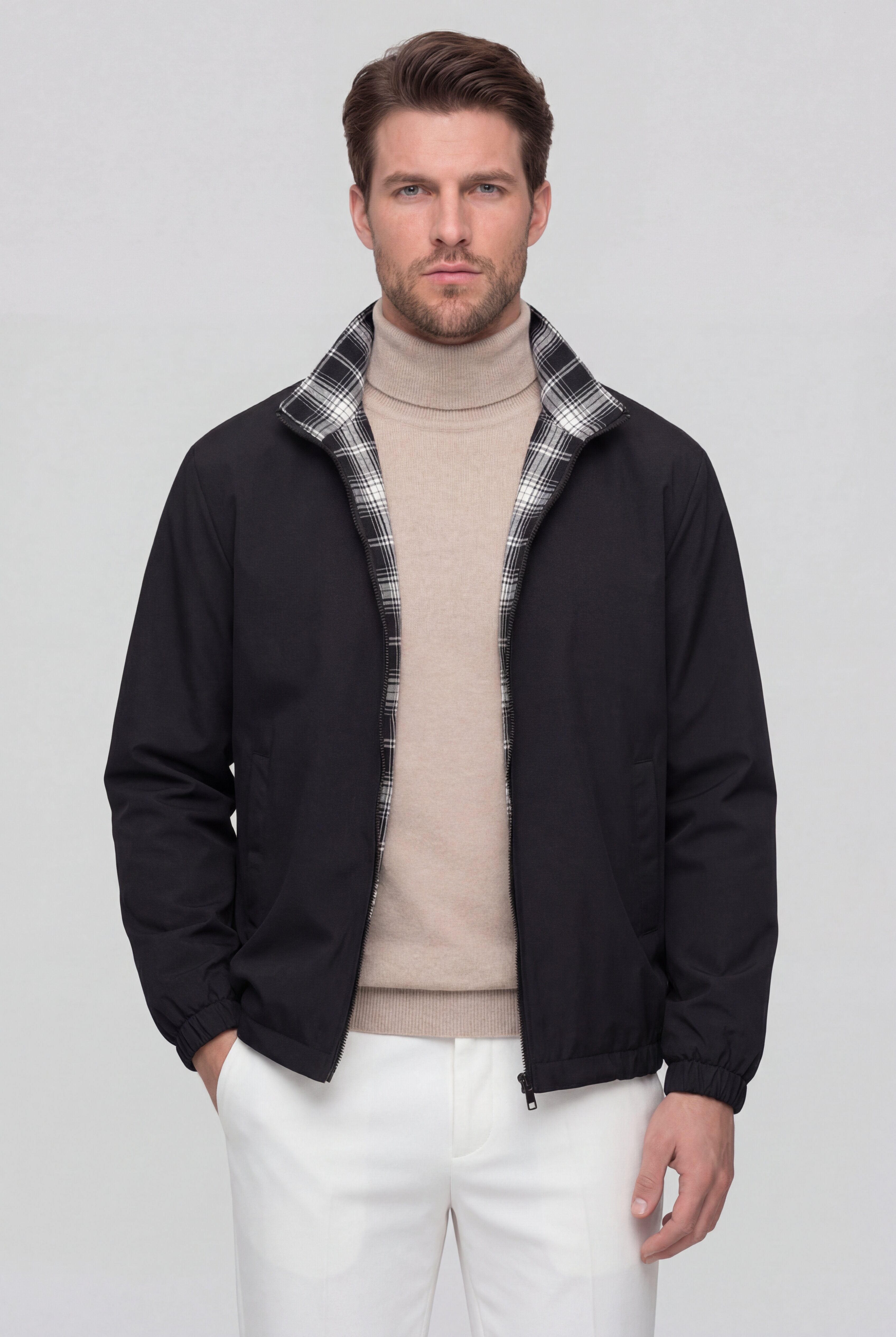 ZENVARO REVERSIBLE JACKET - BLACK