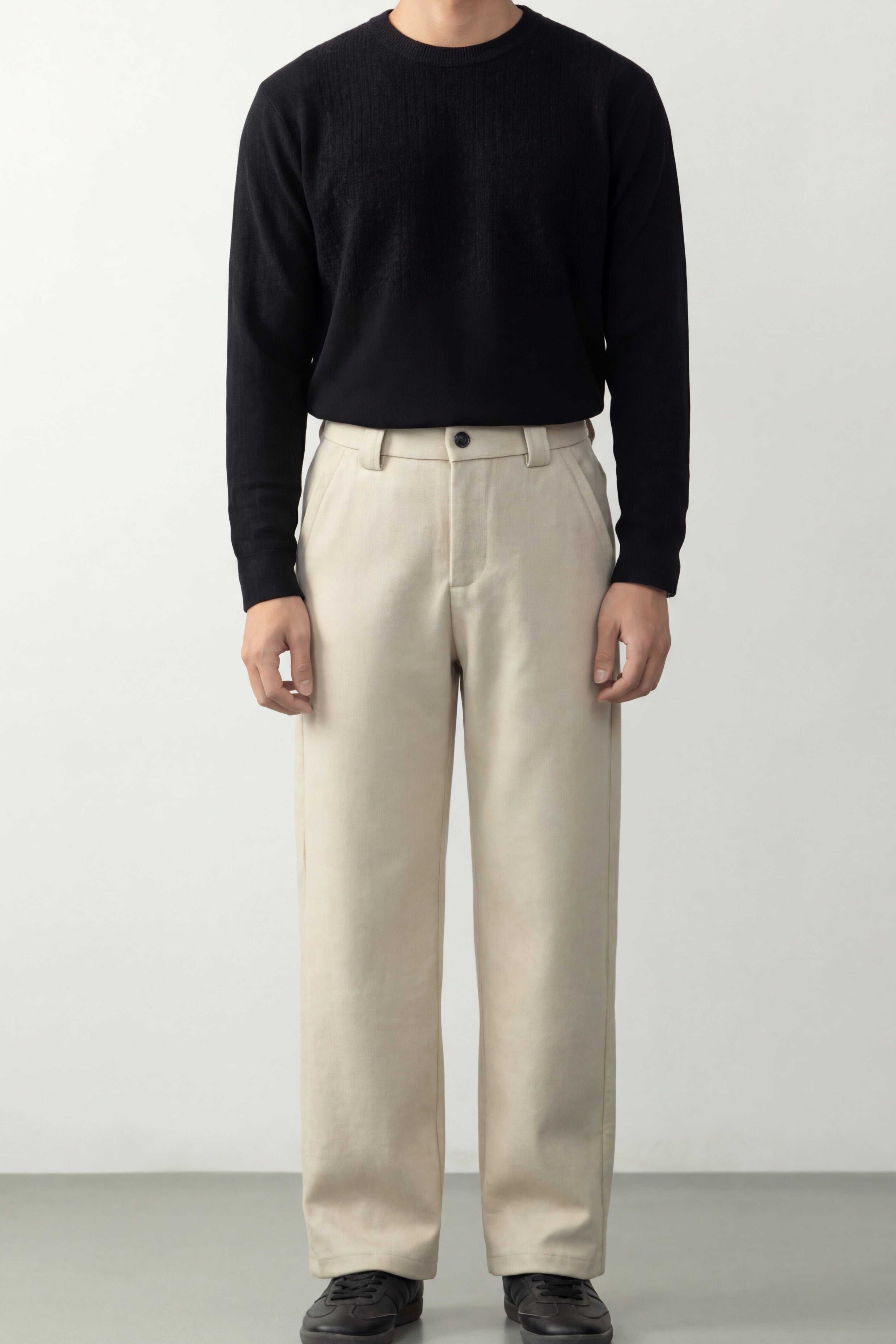 ZENVIO WOOL BLEND TROUSERS – BEIGE