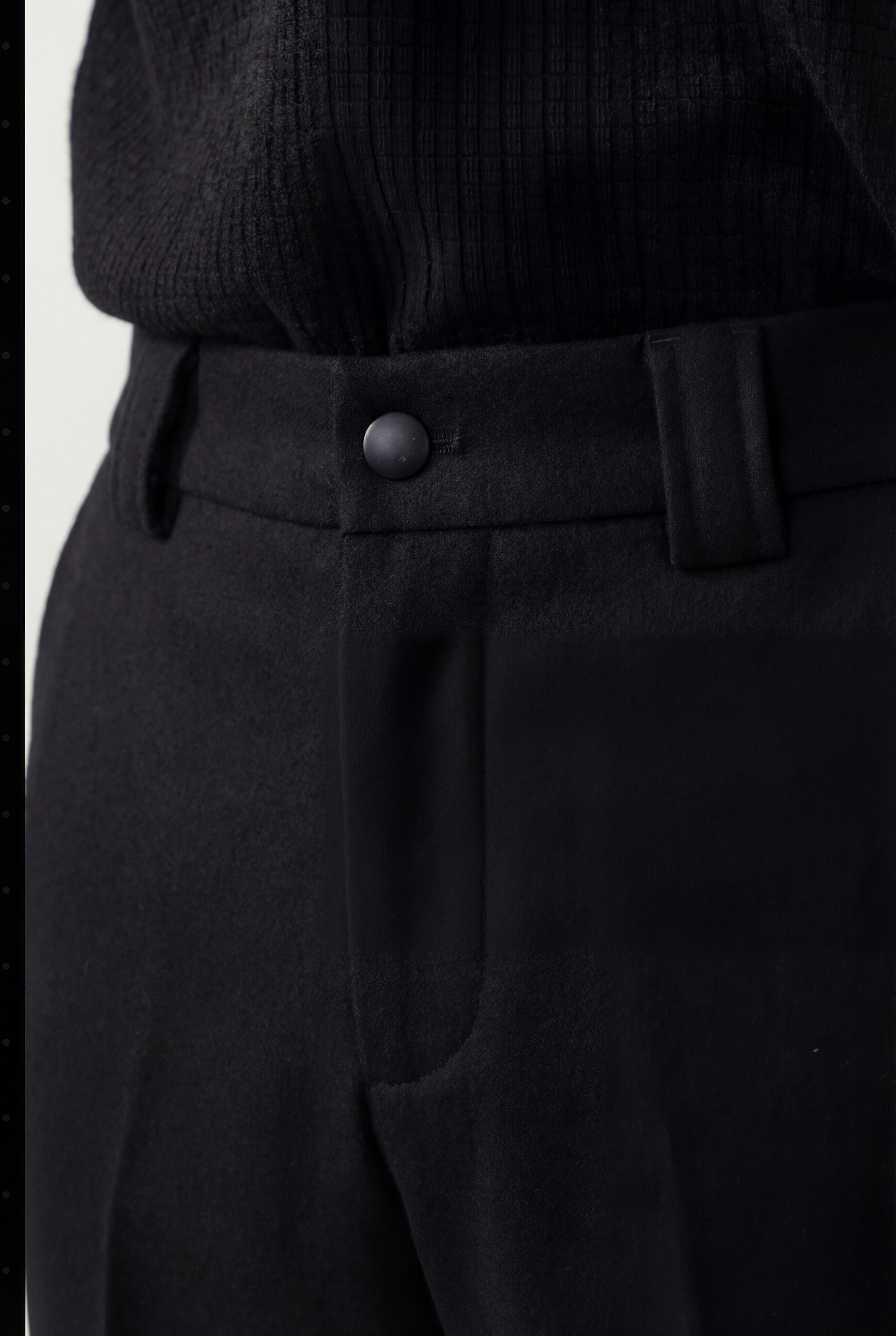 ZENVIO WOOL BLEND TROUSERS – BLACK