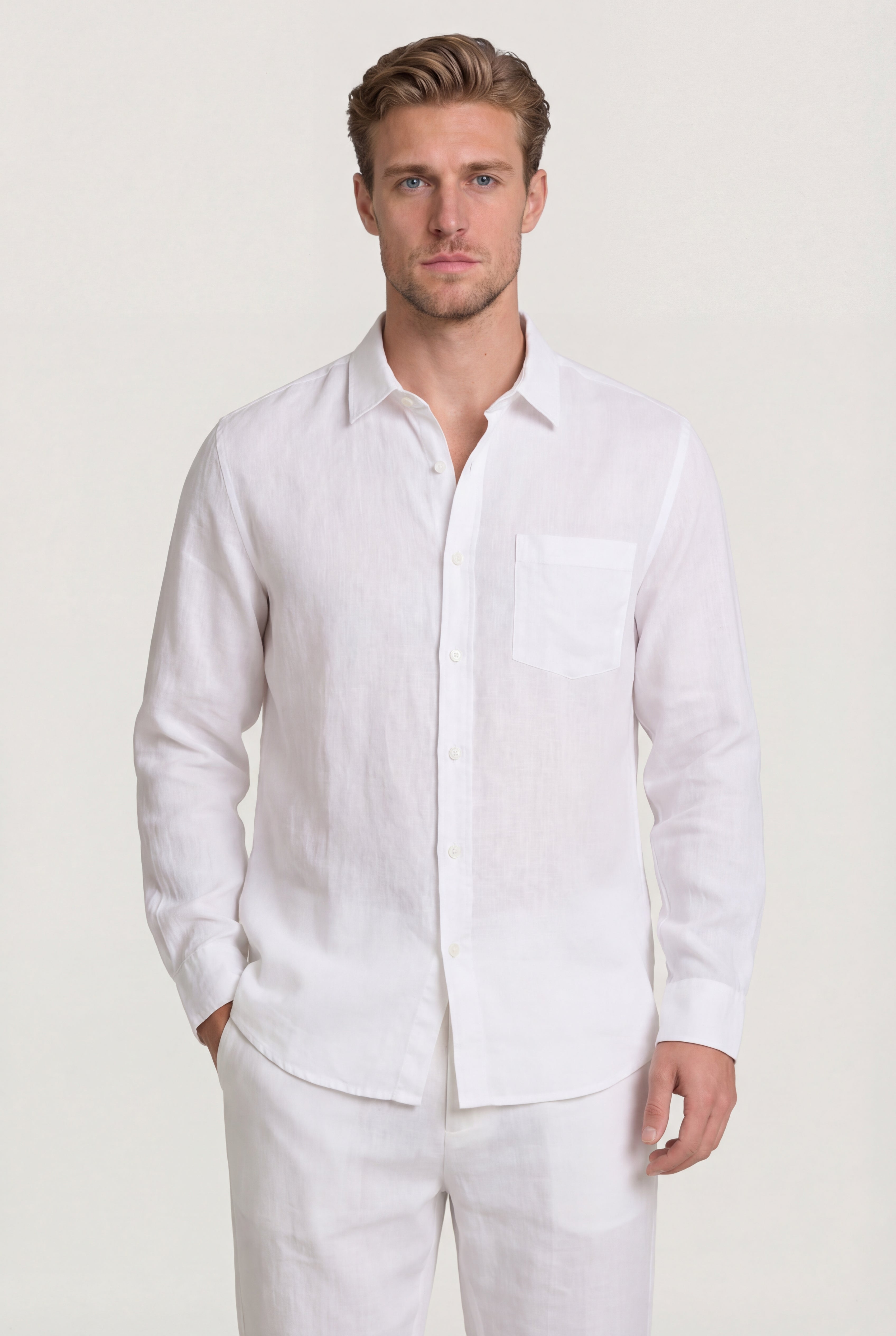 ELVANOR LINEN SHIRT – WHITE