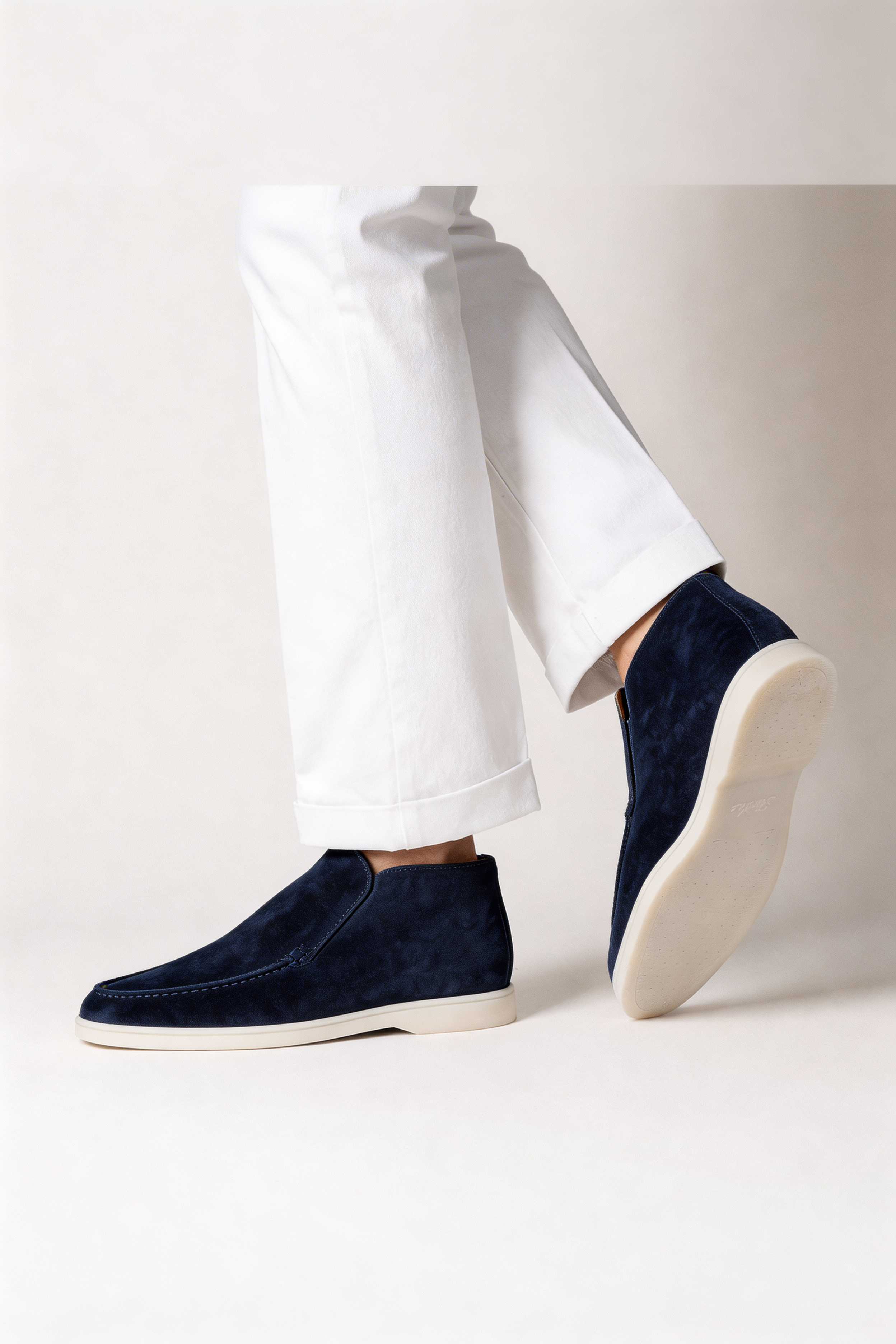 VALCENO HIGH SUEDE LOAFERS – NAVY