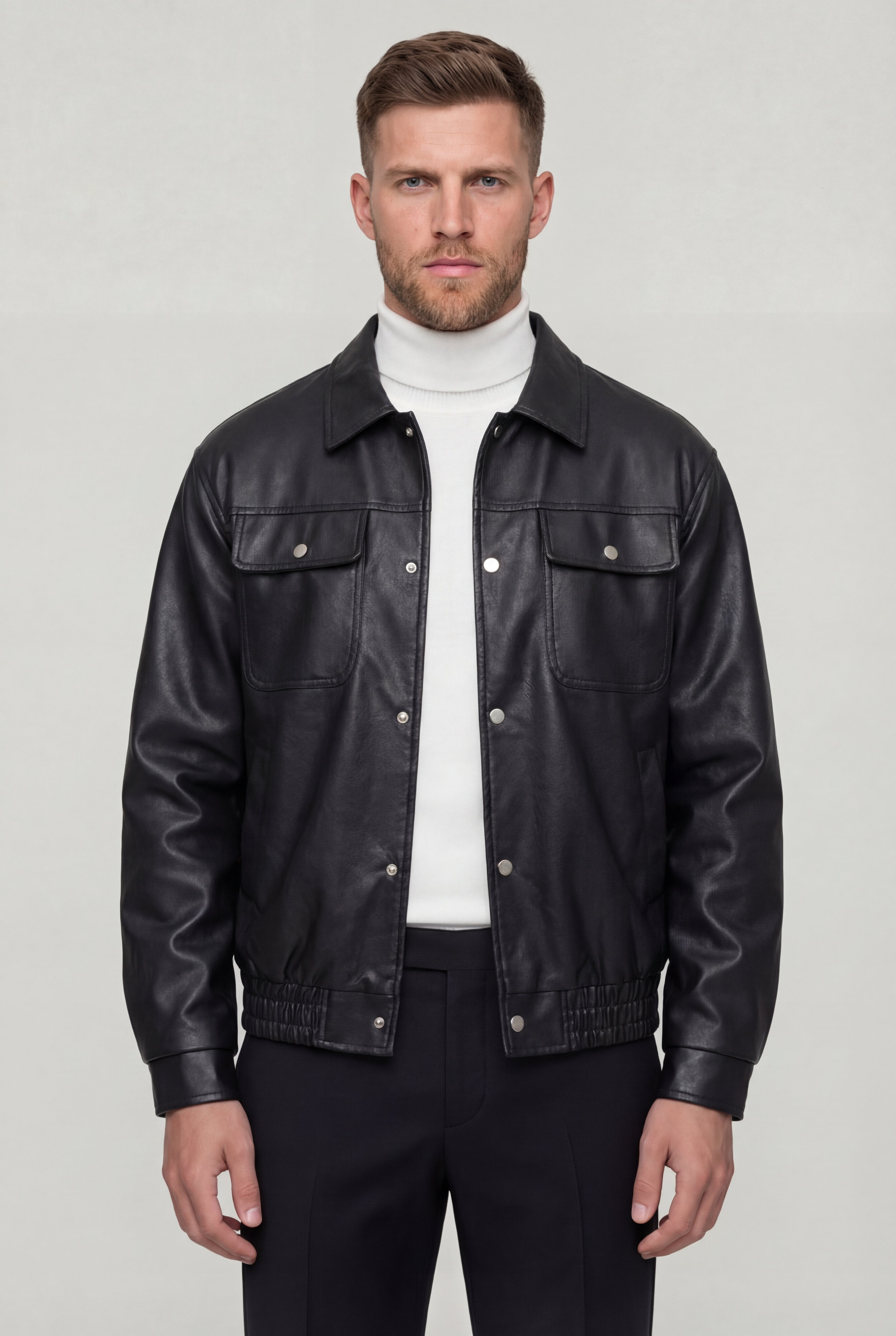 VARELON LEATHER JACKET – BLACK