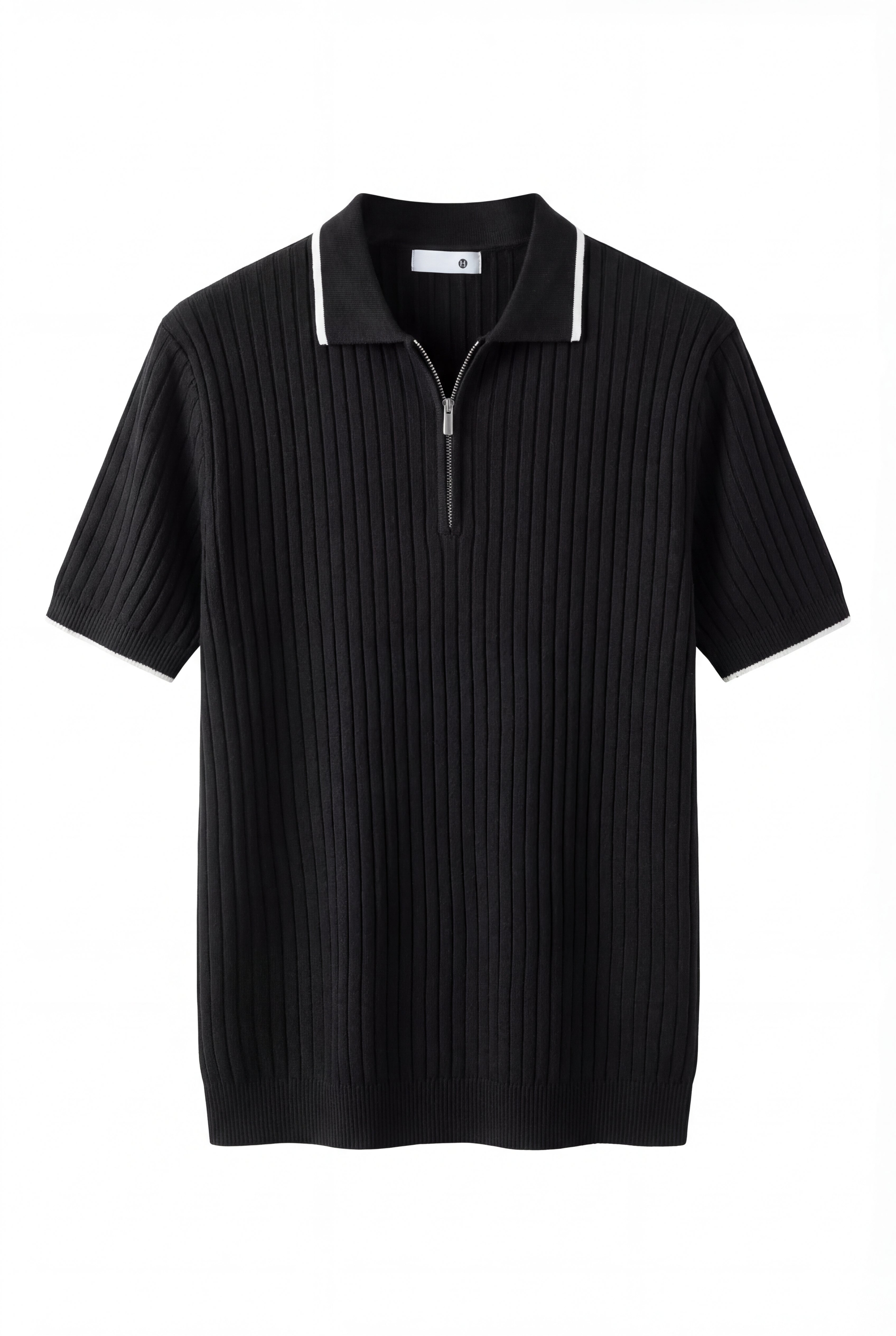 TYVORIN ZIP POLO SHIRT – BLACK