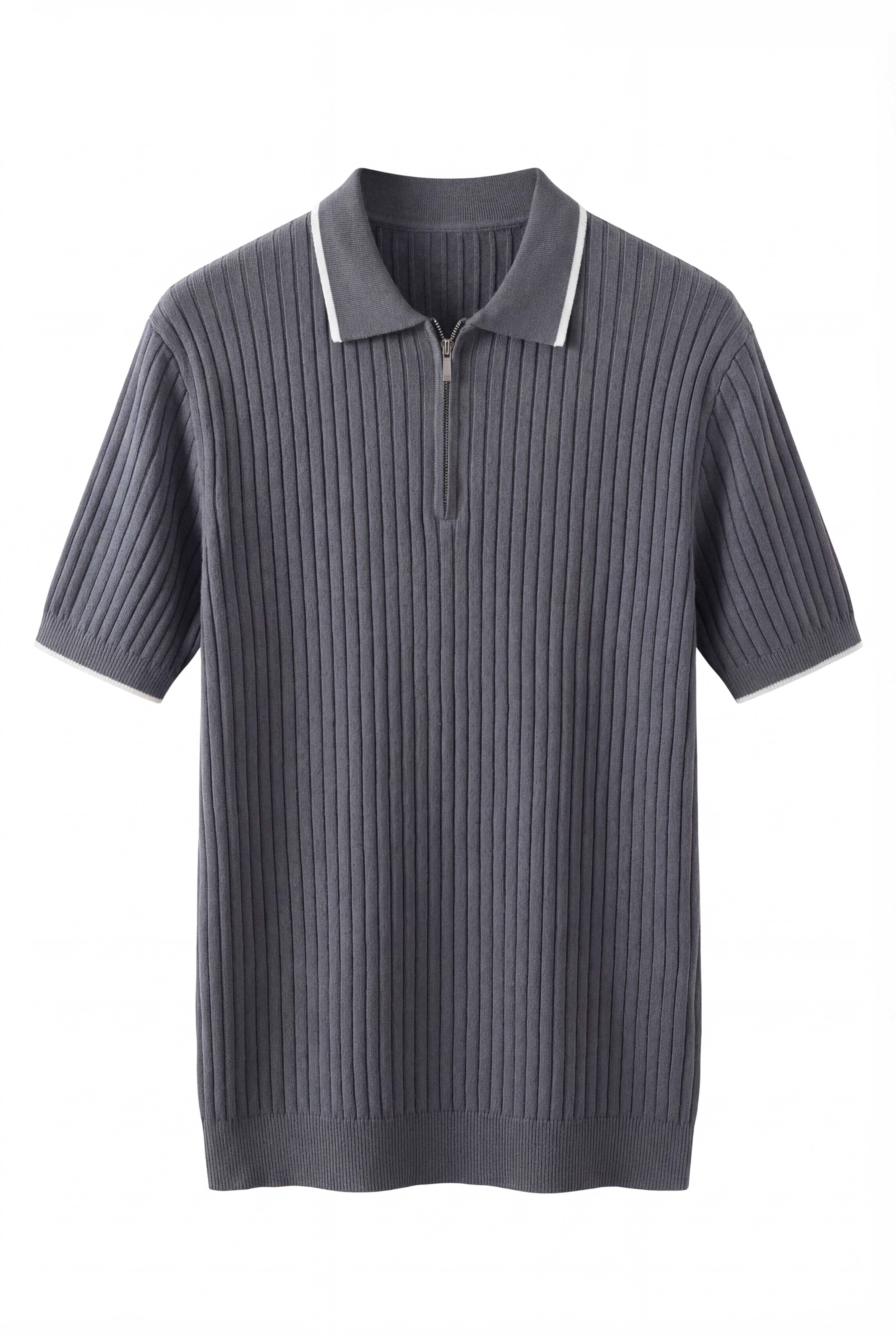TYVORIN ZIP POLO SHIRT – GRAY