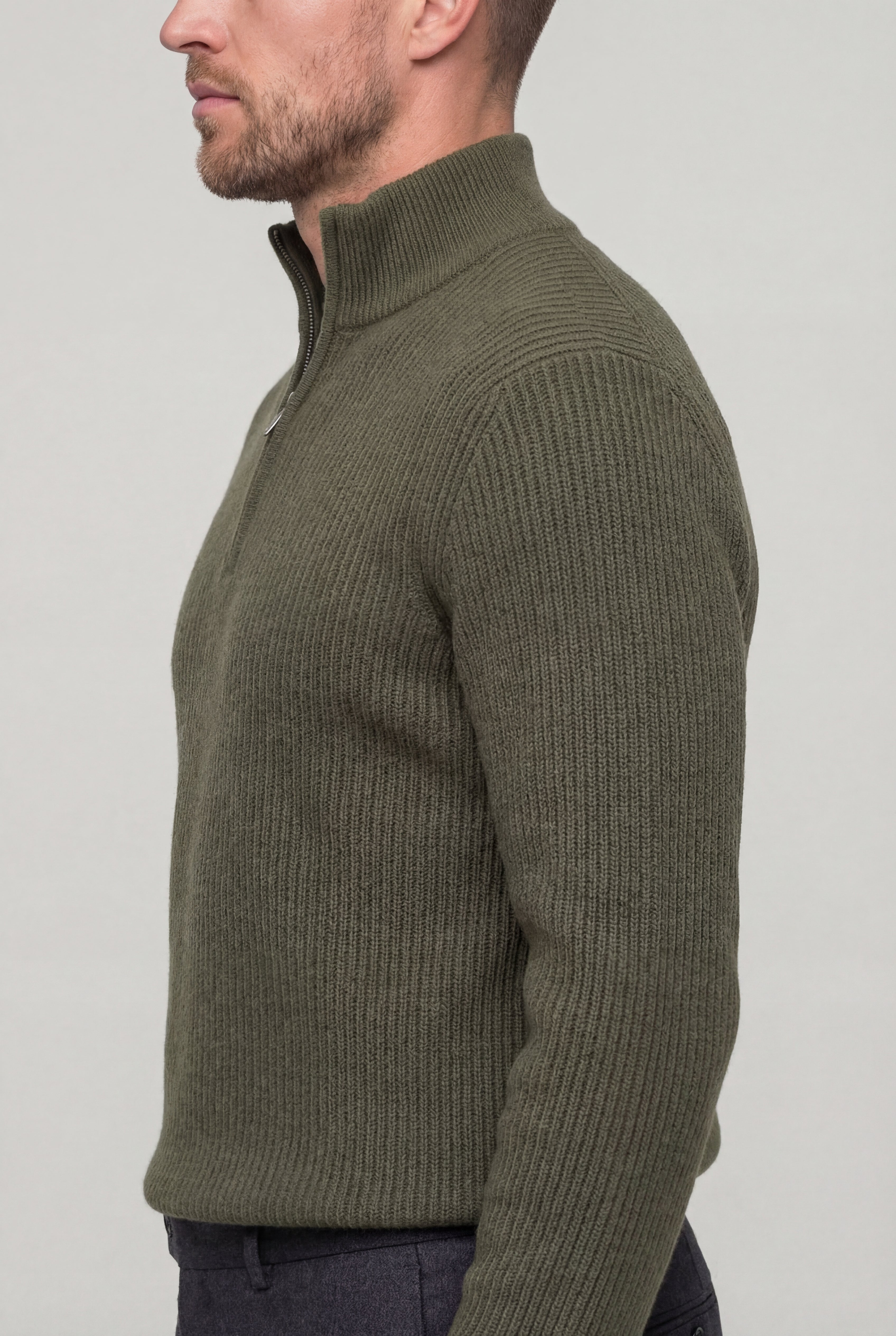 ARDENHOLT QUARTER-ZIP SWEATER – GREEN