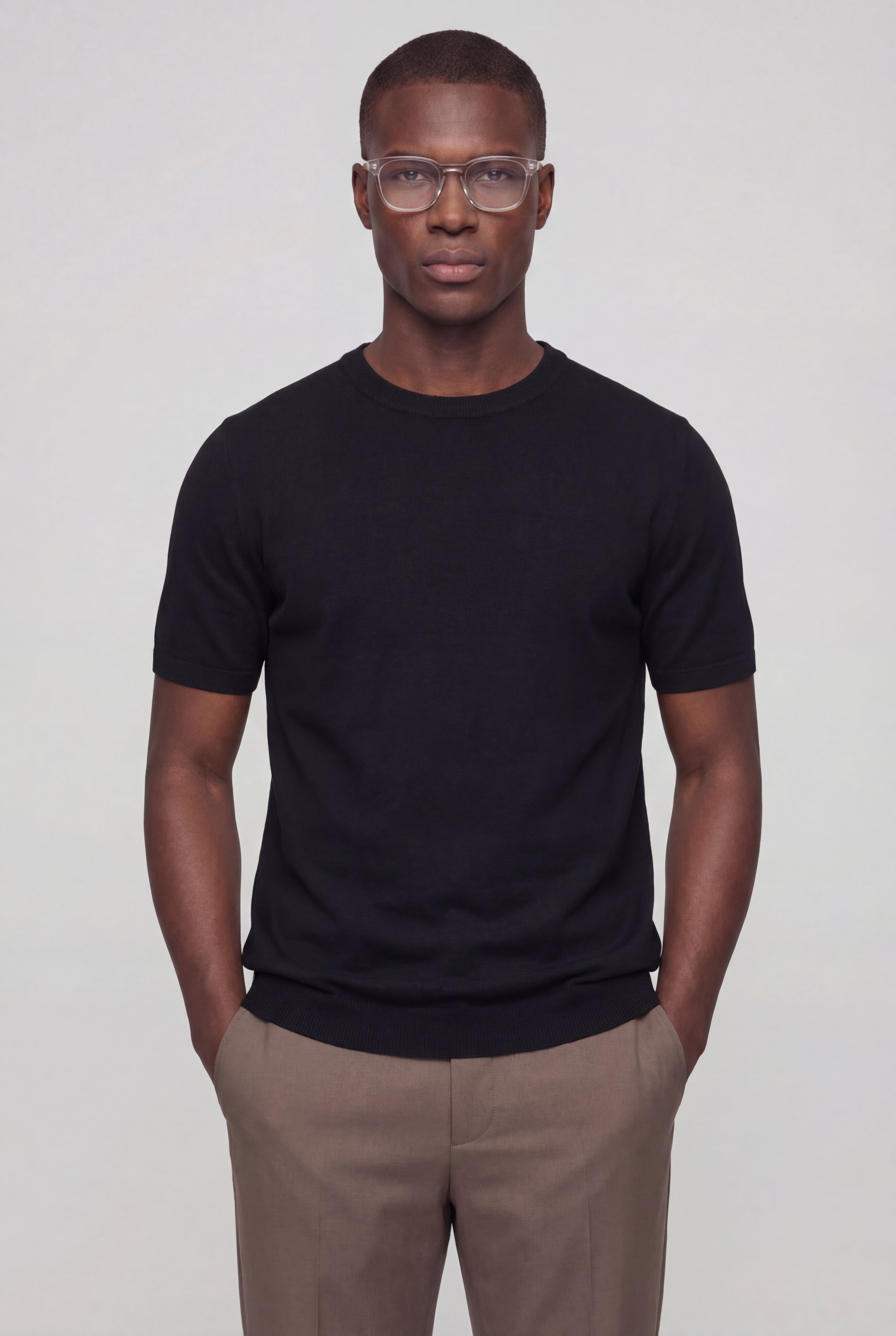 SOLEN KNIT TEE – BLACK
