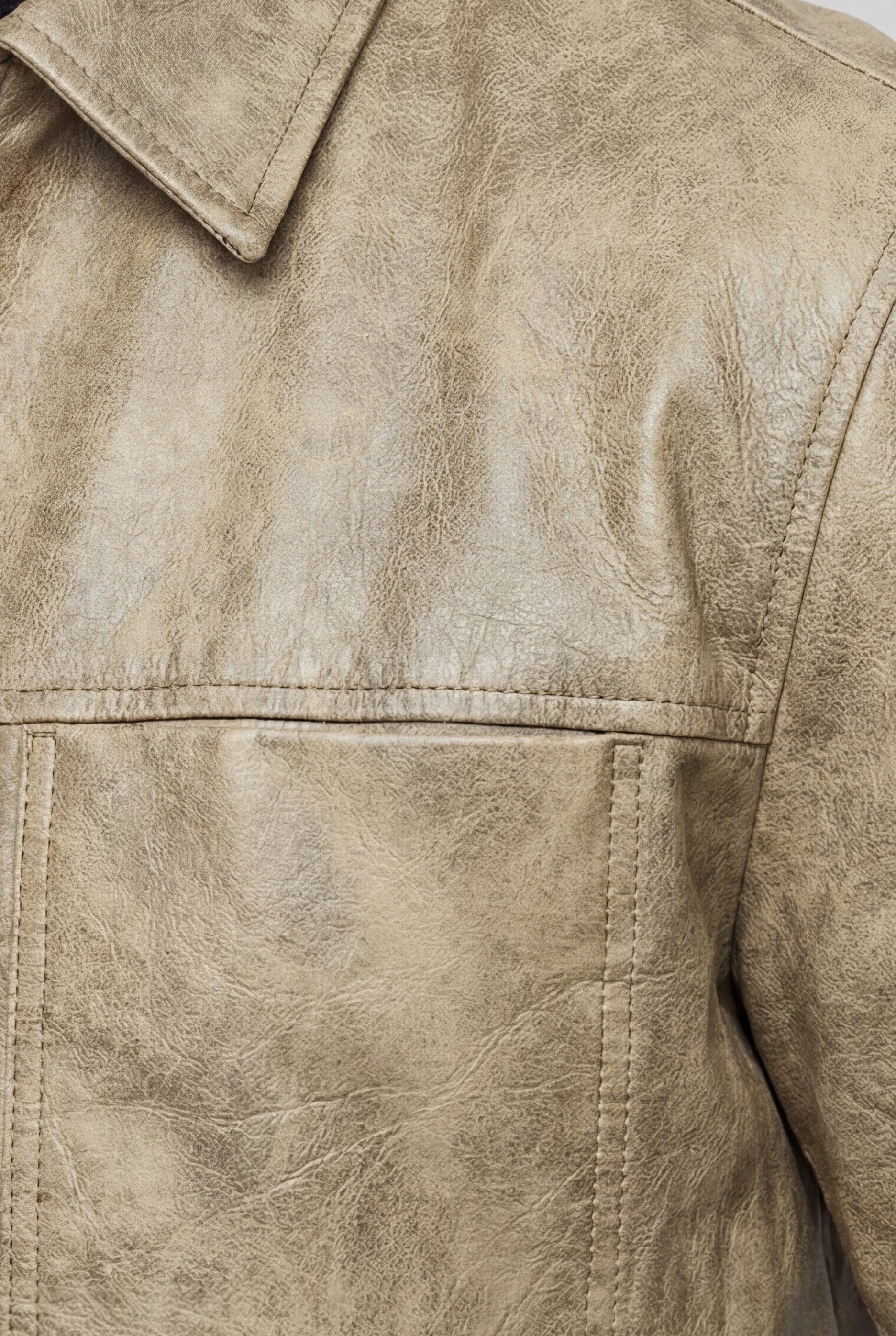 VELMORIN LEATHER JACKET – KHAKI