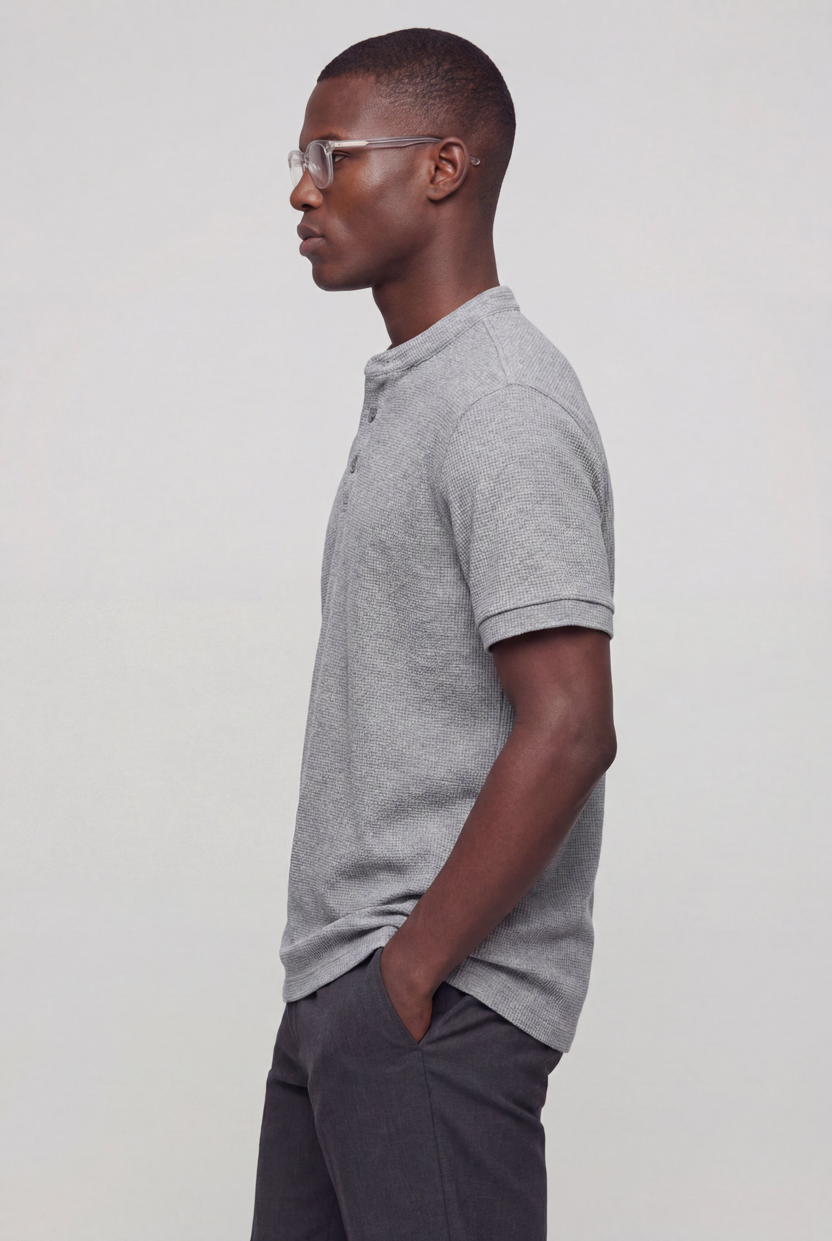 LOMZ HENLEY TEE – GRAY