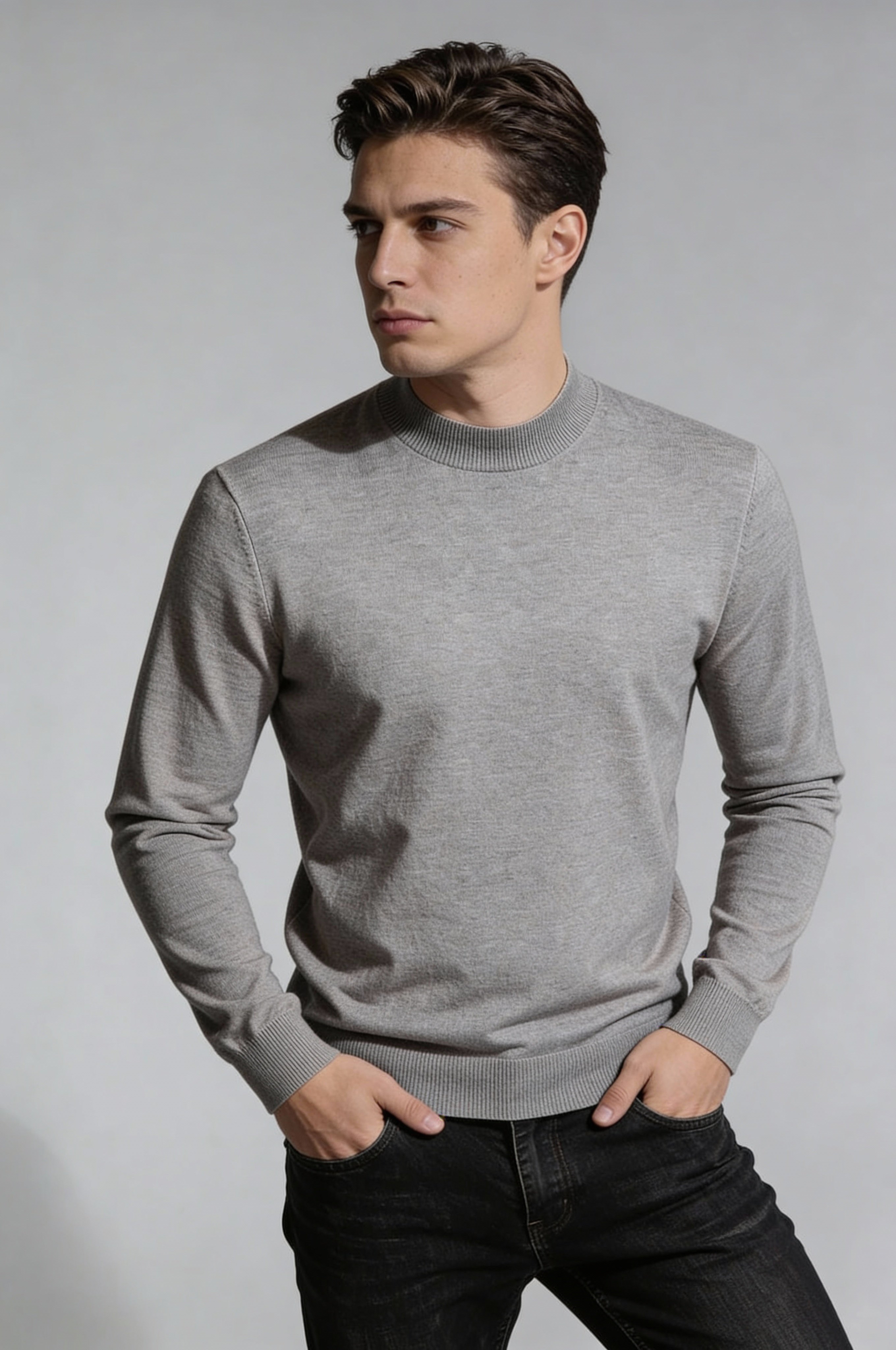 NARETH CREWNECK SWEATER – GRAY